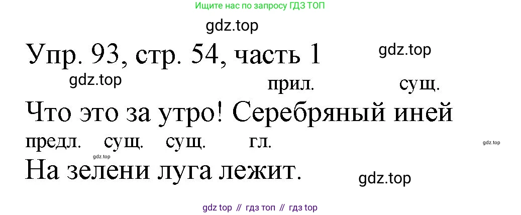 ГДЗ Русский язык, 3 класс Учебник, авторы: Канакина Валентина Павловна, Горецкий Всеслав Гаврилович, издательство Просвещение, Москва, 2023, белого цвета, Часть 1, страница 54, номер 93, Решение