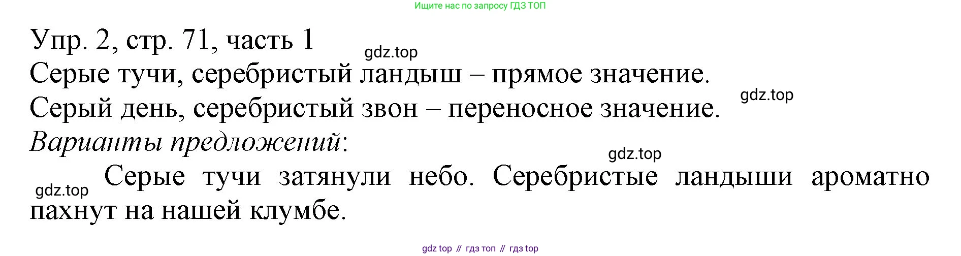 ГДЗ Русский язык, 3 класс Учебник, авторы: Канакина Валентина Павловна, Горецкий Всеслав Гаврилович, издательство Просвещение, Москва, 2023, белого цвета, Часть 1, страница 71, номер 2, Решение