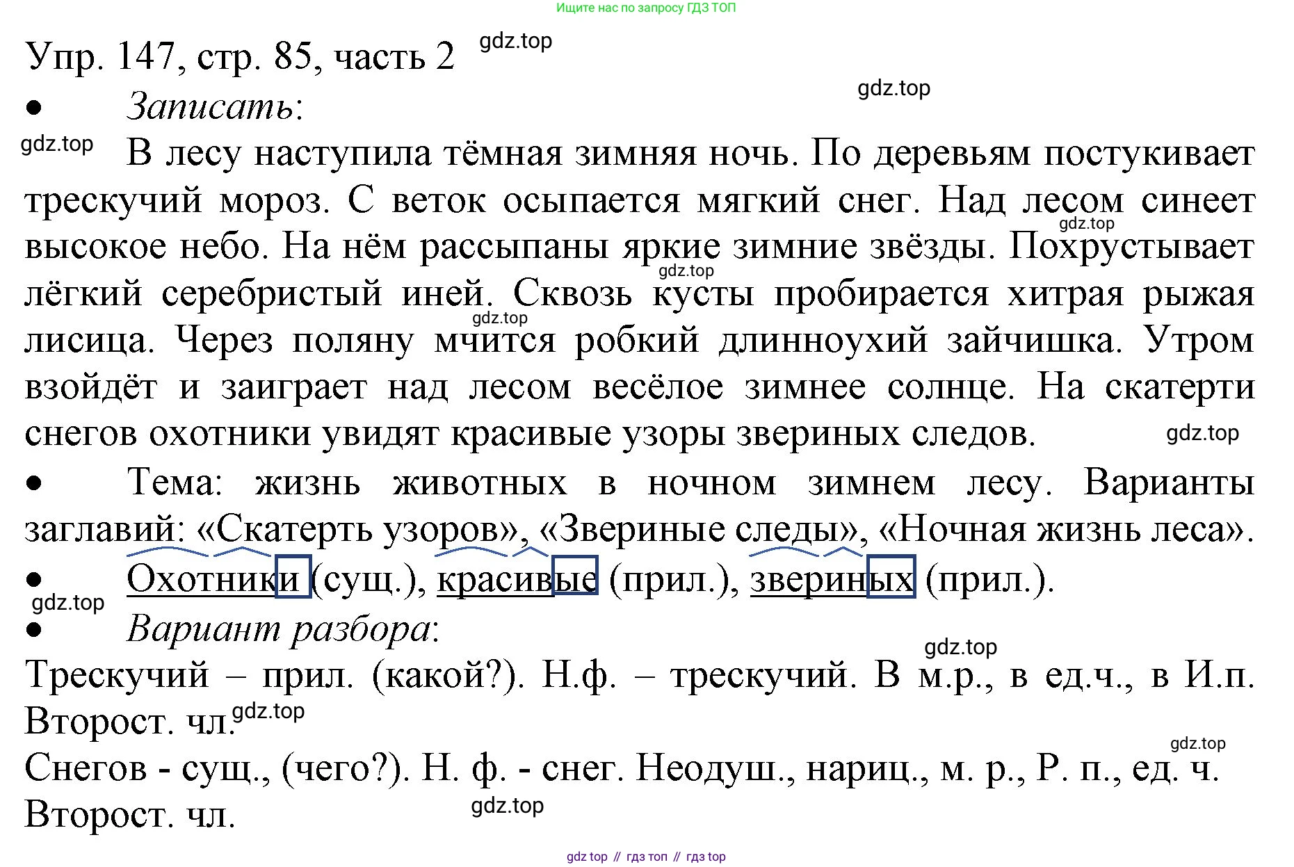 ГДЗ Русский язык, 3 класс Учебник, авторы: Канакина Валентина Павловна, Горецкий Всеслав Гаврилович, издательство Просвещение, Москва, 2023, белого цвета, Часть 2, страница 85, номер 147, Решение