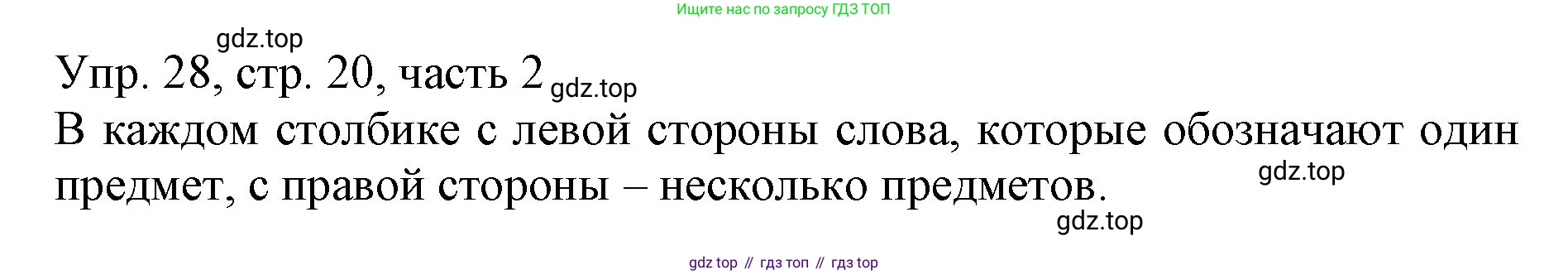 ГДЗ Русский язык, 3 класс Учебник, авторы: Канакина Валентина Павловна, Горецкий Всеслав Гаврилович, издательство Просвещение, Москва, 2023, белого цвета, Часть 2, страница 20, номер 28, Решение