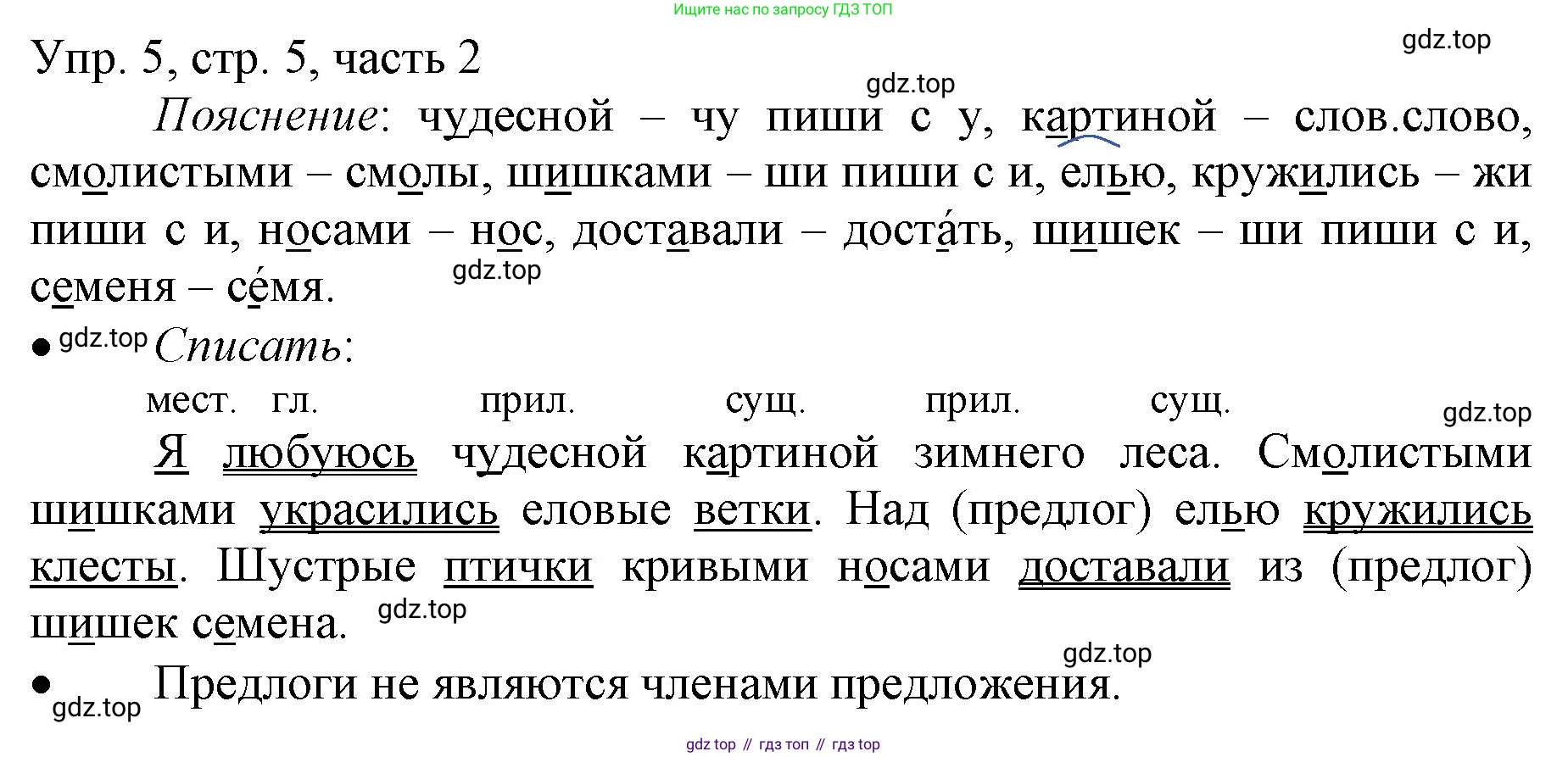 ГДЗ Русский язык, 3 класс Учебник, авторы: Канакина Валентина Павловна, Горецкий Всеслав Гаврилович, издательство Просвещение, Москва, 2023, белого цвета, Часть 2, страница 5, номер 5, Решение