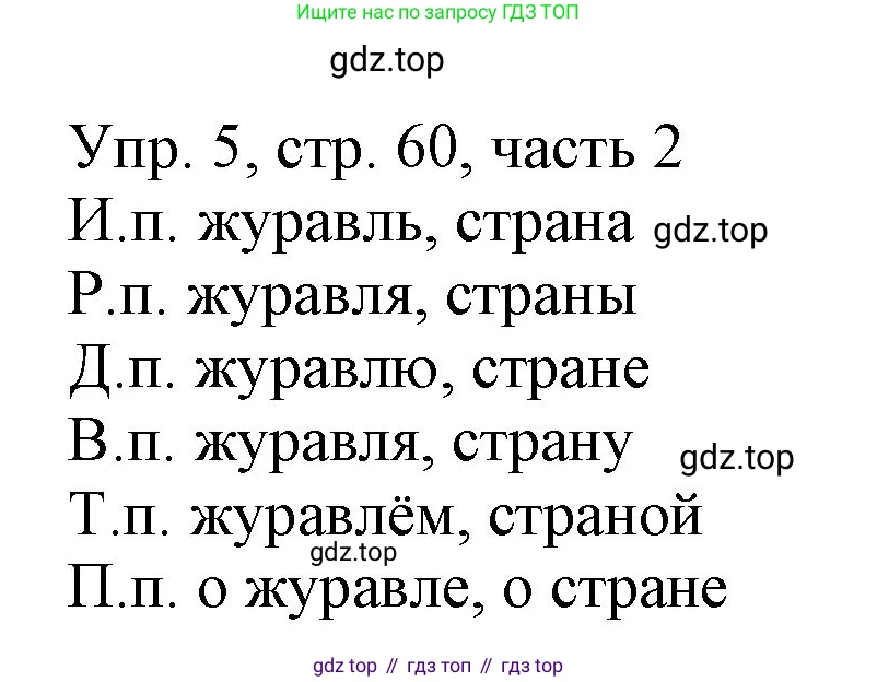 ГДЗ Русский язык, 3 класс Учебник, авторы: Канакина Валентина Павловна, Горецкий Всеслав Гаврилович, издательство Просвещение, Москва, 2023, белого цвета, Часть 2, страница 60, номер 5, Решение