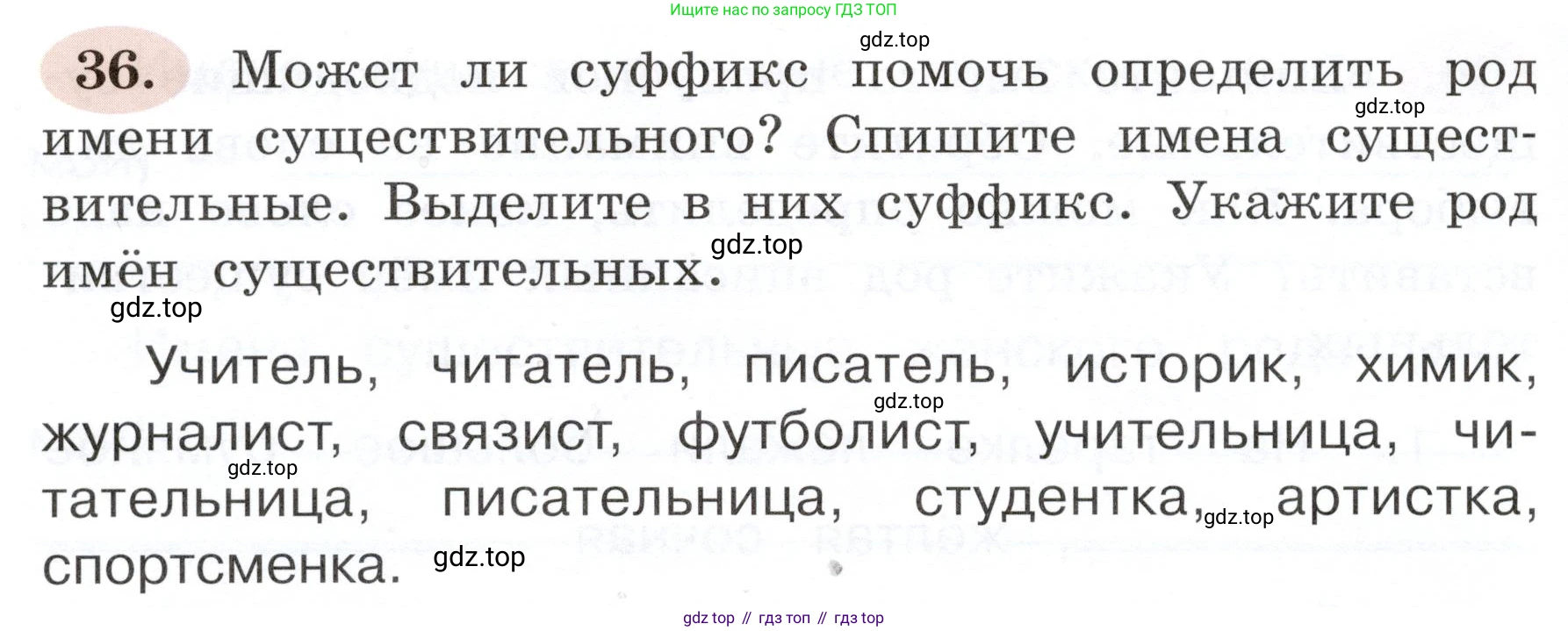 ГДЗ Русский язык, 3 класс рабочая тетрадь, авторы: Климанова Людмила Федоровна, Бабушкина Татьяна Владимировна, издательство Просвещение, Москва, 2019, белого цвета, Часть 2, страница 28, номер 36, Условие