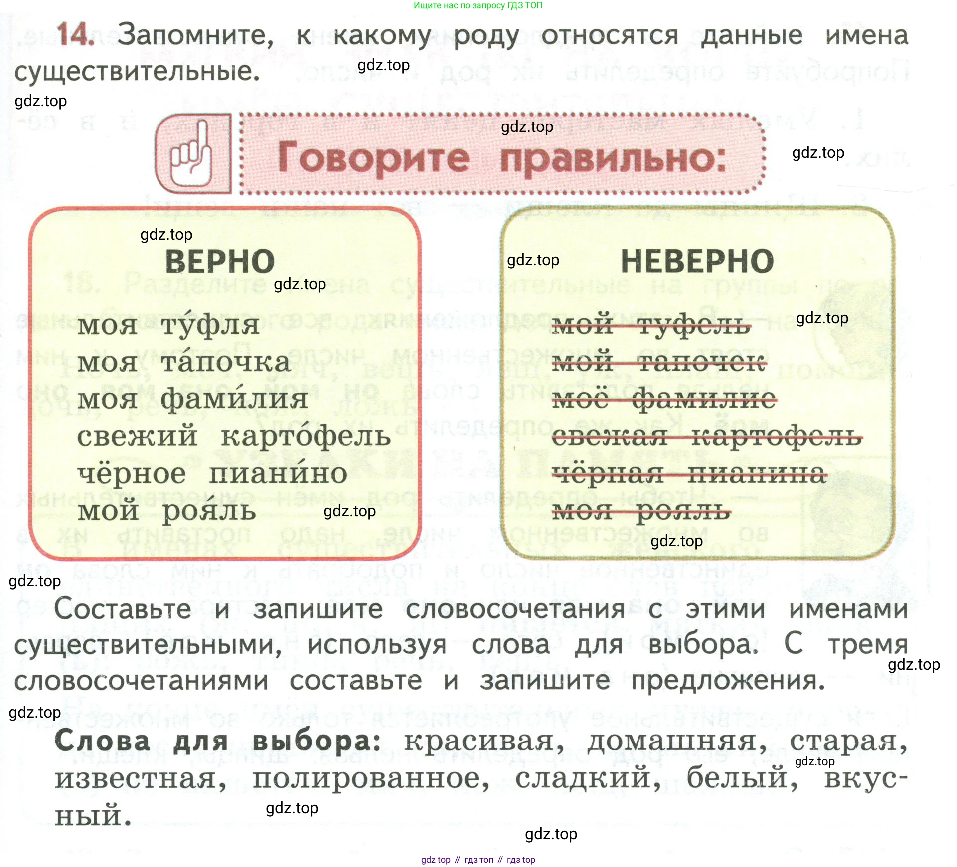 Русский язык, 3 класс Учебник, авторы: Климанова Людмила Федоровна, Бабушкина Татьяна Владимировна, издательство Просвещение, Москва, 2019, белого цвета, Часть 2, страница 11, номер 14, Условие
