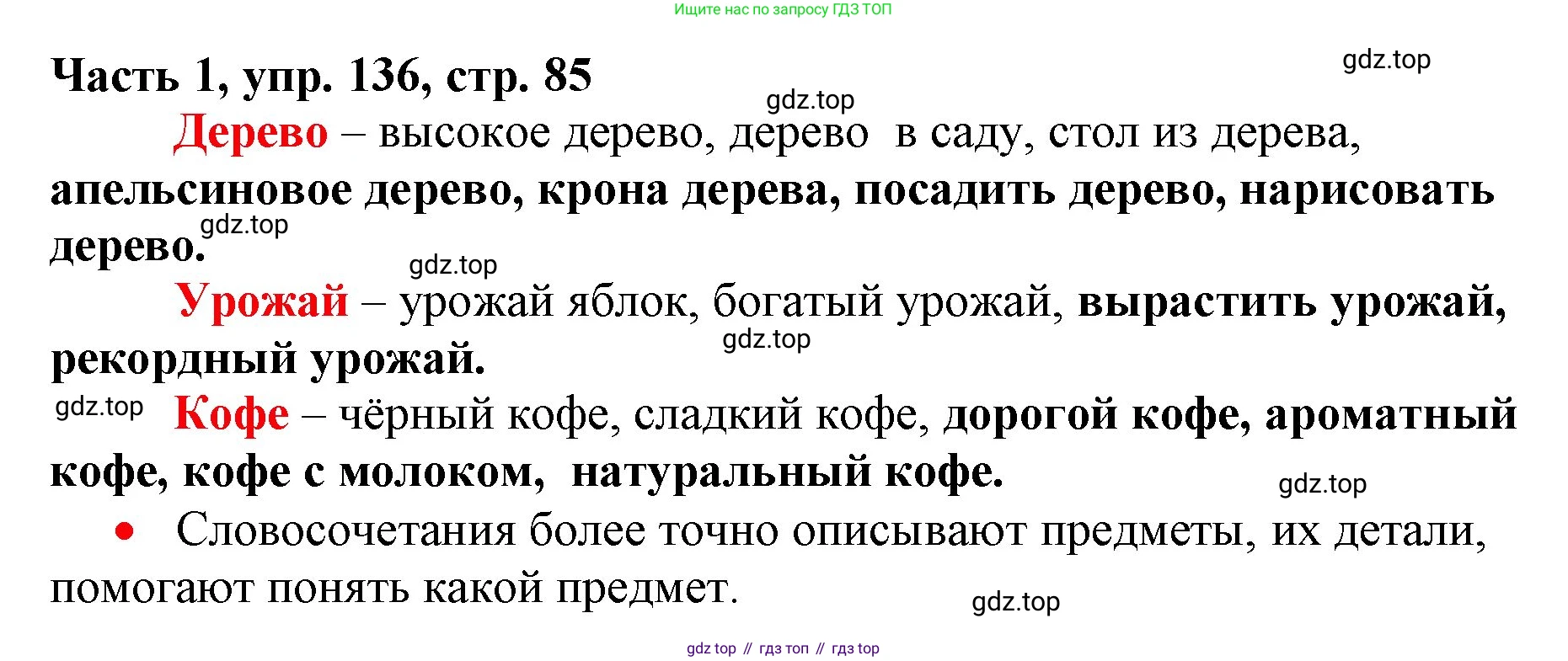Русский язык, 3 класс Учебник, авторы: Климанова Людмила Федоровна, Бабушкина Татьяна Владимировна, издательство Просвещение, Москва, 2019, белого цвета, Часть 1, страница 85, номер 136, Решение