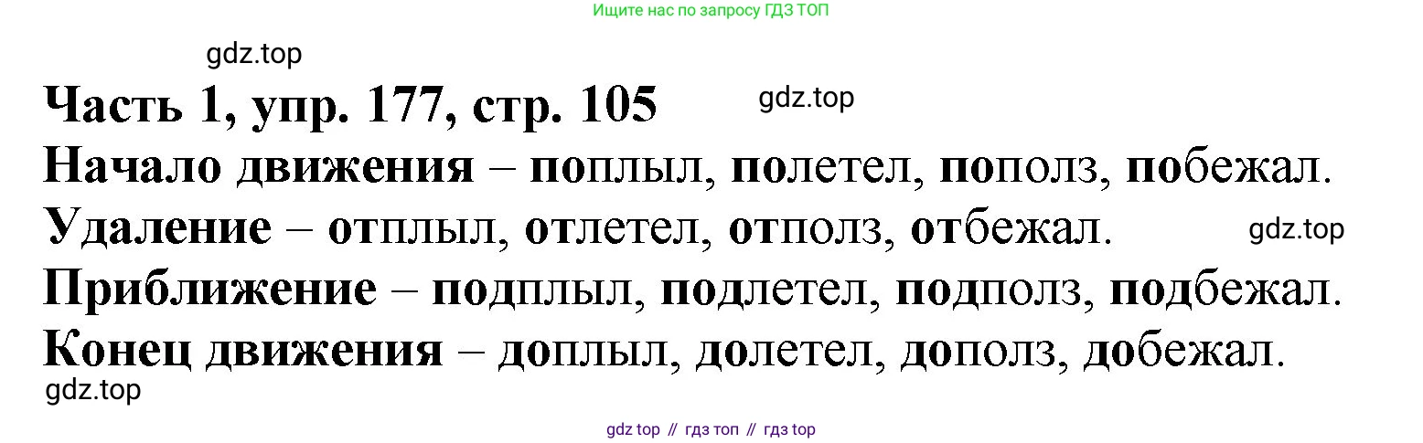 Русский язык, 3 класс Учебник, авторы: Климанова Людмила Федоровна, Бабушкина Татьяна Владимировна, издательство Просвещение, Москва, 2019, белого цвета, Часть 1, страница 105, номер 177, Решение
