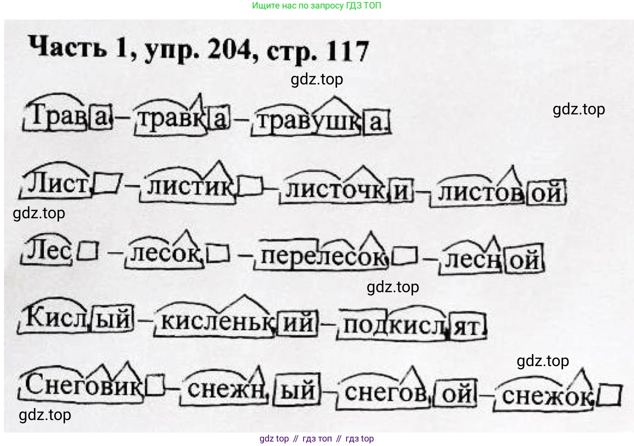 Русский язык, 3 класс Учебник, авторы: Климанова Людмила Федоровна, Бабушкина Татьяна Владимировна, издательство Просвещение, Москва, 2019, белого цвета, Часть 1, страница 117, номер 204, Решение