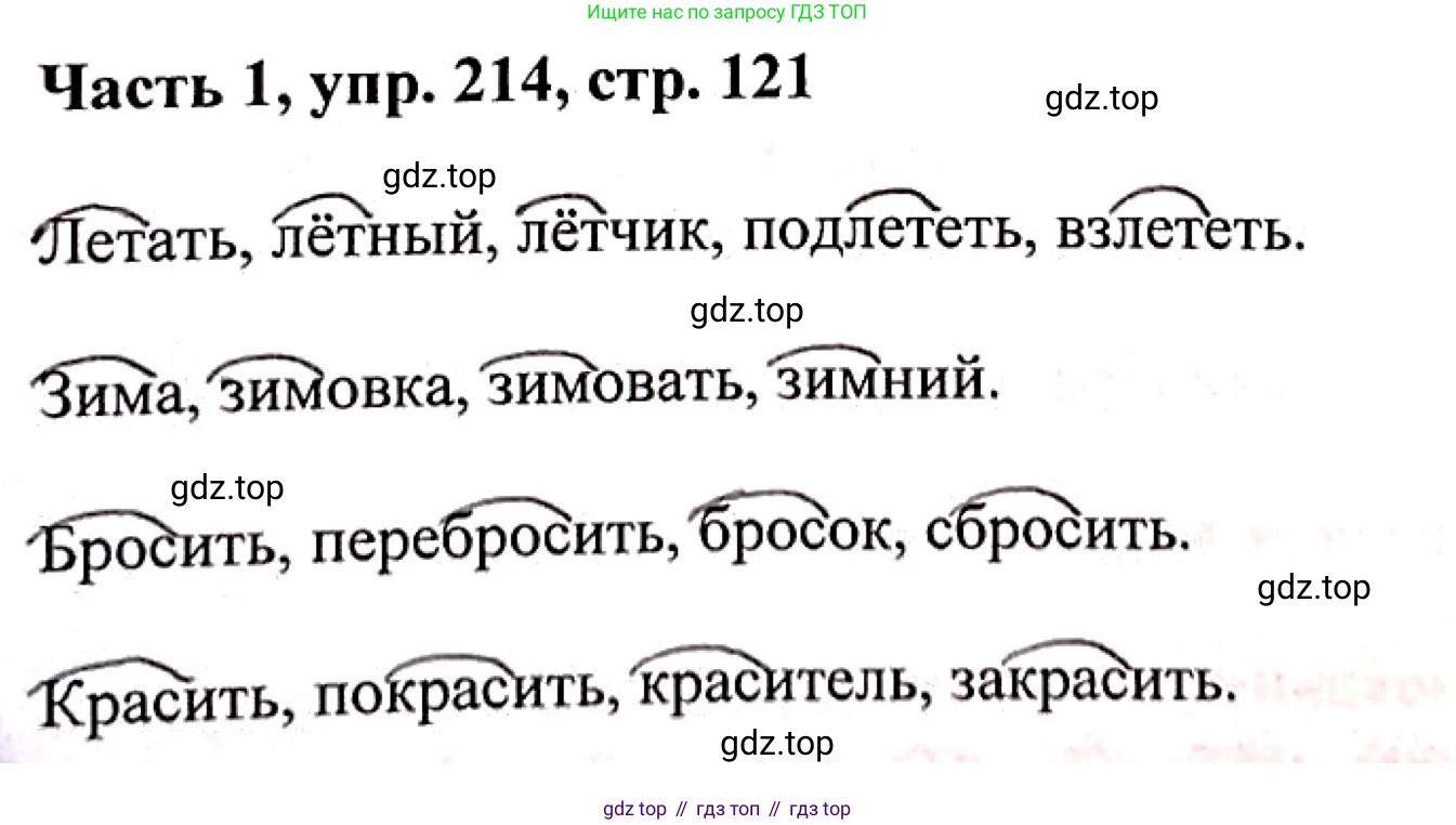 Русский язык, 3 класс Учебник, авторы: Климанова Людмила Федоровна, Бабушкина Татьяна Владимировна, издательство Просвещение, Москва, 2019, белого цвета, Часть 1, страница 121, номер 214, Решение