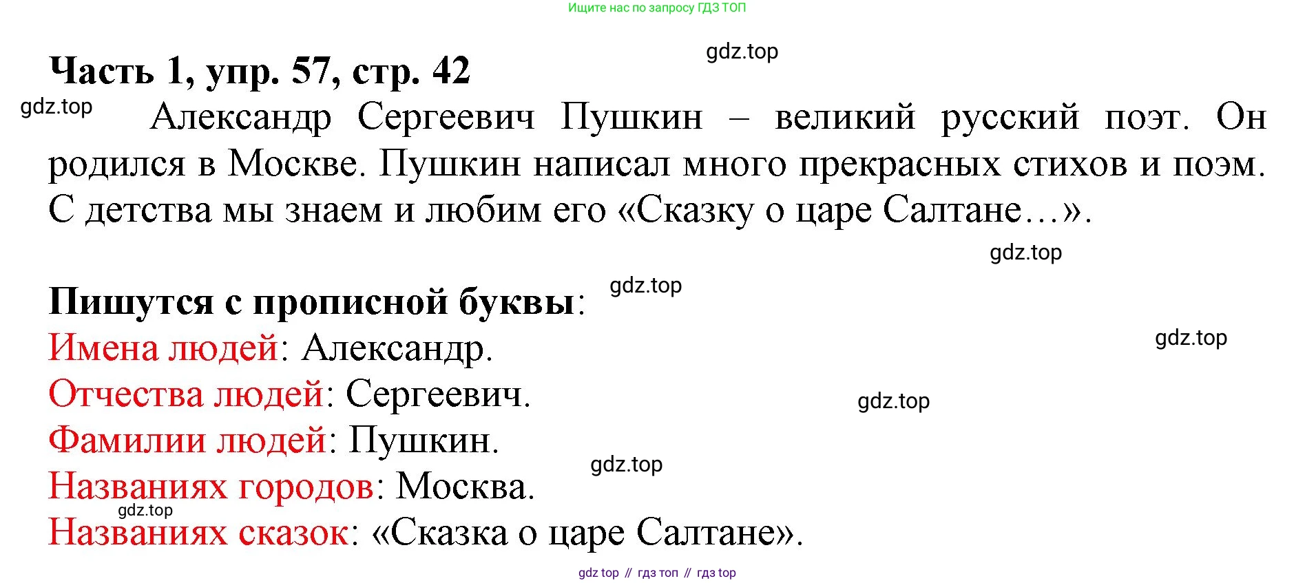 Русский язык, 3 класс Учебник, авторы: Климанова Людмила Федоровна, Бабушкина Татьяна Владимировна, издательство Просвещение, Москва, 2019, белого цвета, Часть 1, страница 42, номер 57, Решение