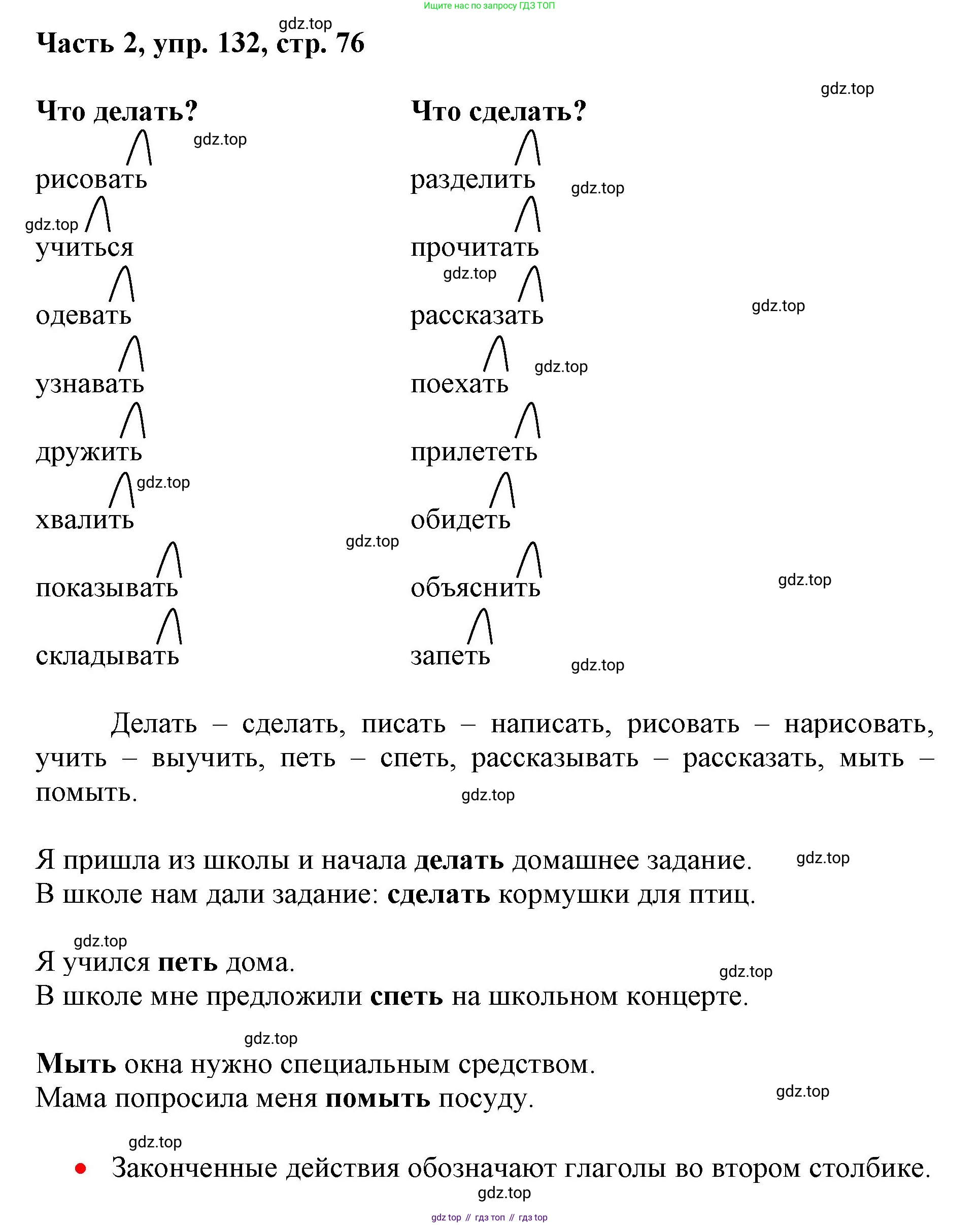 Русский язык, 3 класс Учебник, авторы: Климанова Людмила Федоровна, Бабушкина Татьяна Владимировна, издательство Просвещение, Москва, 2019, белого цвета, Часть 2, страница 76, номер 132, Решение