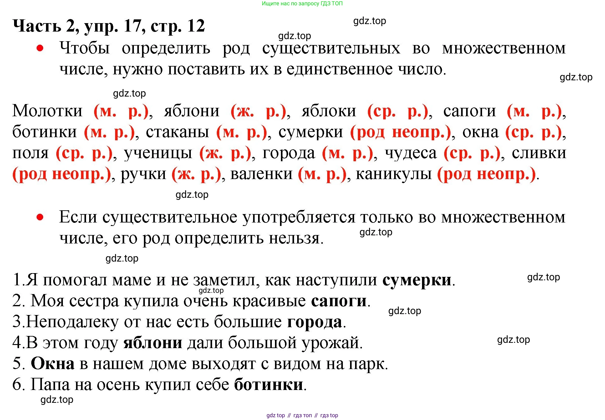 Русский язык, 3 класс Учебник, авторы: Климанова Людмила Федоровна, Бабушкина Татьяна Владимировна, издательство Просвещение, Москва, 2019, белого цвета, Часть 2, страница 12, номер 17, Решение