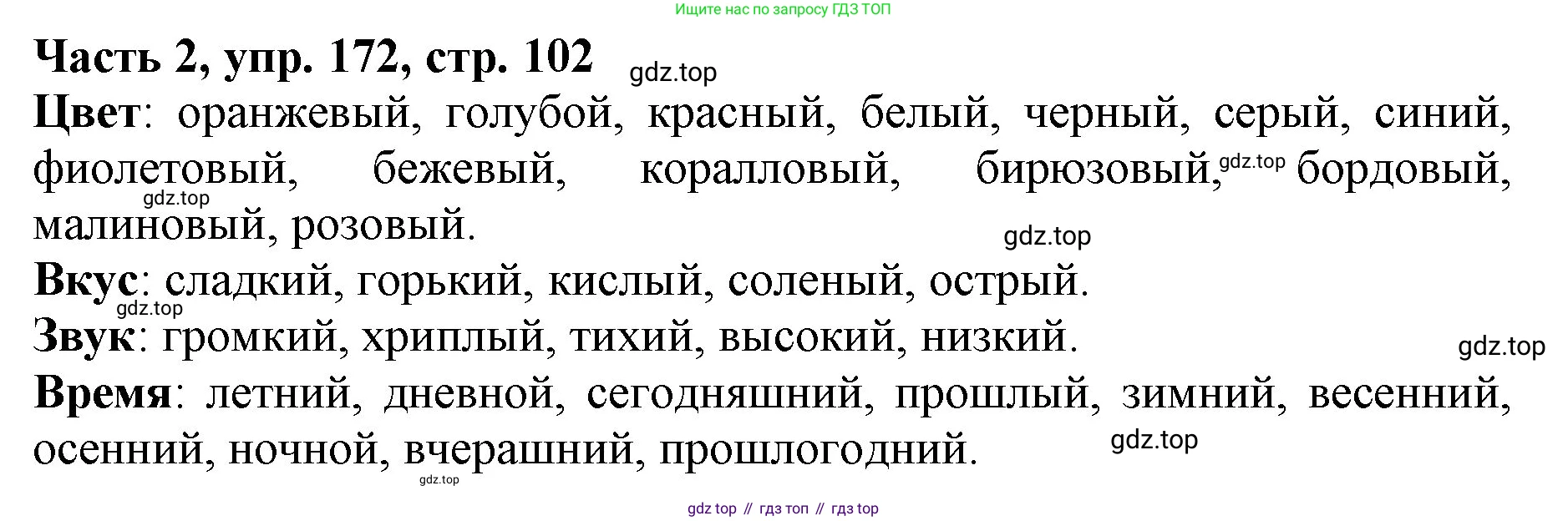 Русский язык, 3 класс Учебник, авторы: Климанова Людмила Федоровна, Бабушкина Татьяна Владимировна, издательство Просвещение, Москва, 2019, белого цвета, Часть 2, страница 102, номер 172, Решение