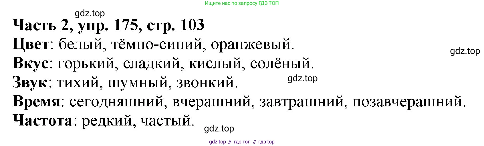 Русский язык, 3 класс Учебник, авторы: Климанова Людмила Федоровна, Бабушкина Татьяна Владимировна, издательство Просвещение, Москва, 2019, белого цвета, Часть 2, страница 103, номер 175, Решение