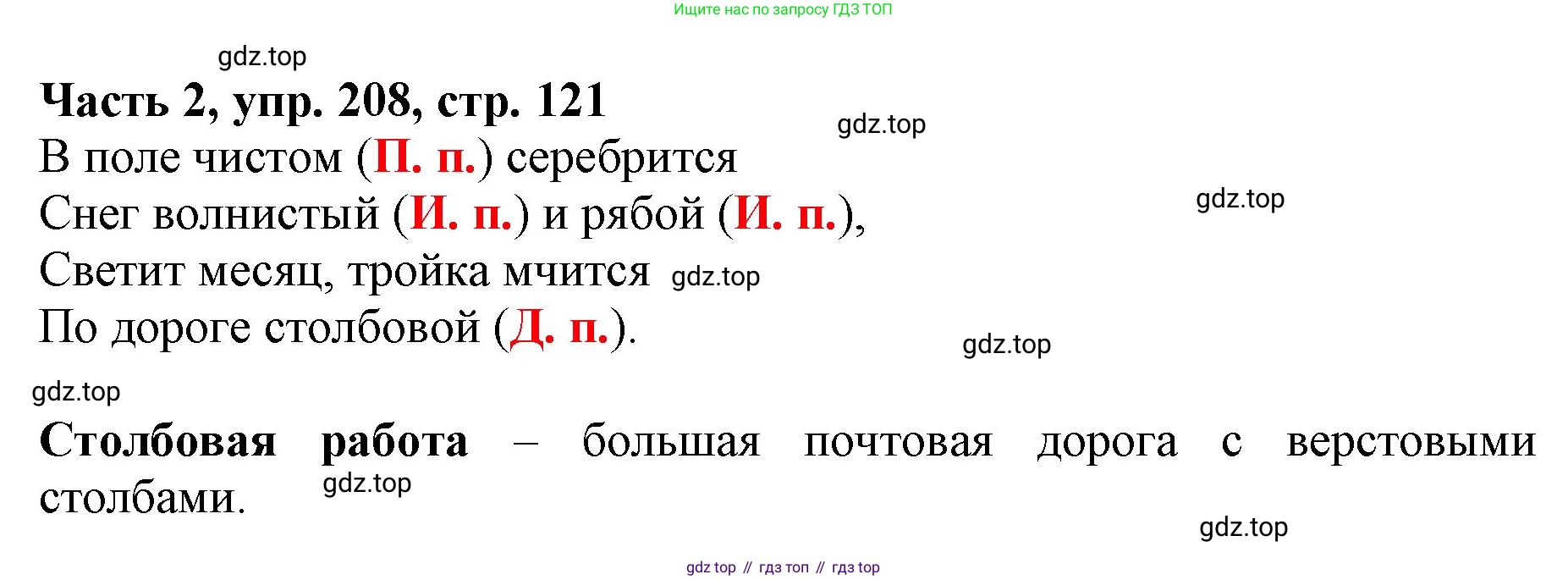 Русский язык, 3 класс Учебник, авторы: Климанова Людмила Федоровна, Бабушкина Татьяна Владимировна, издательство Просвещение, Москва, 2019, белого цвета, Часть 2, страница 121, номер 208, Решение