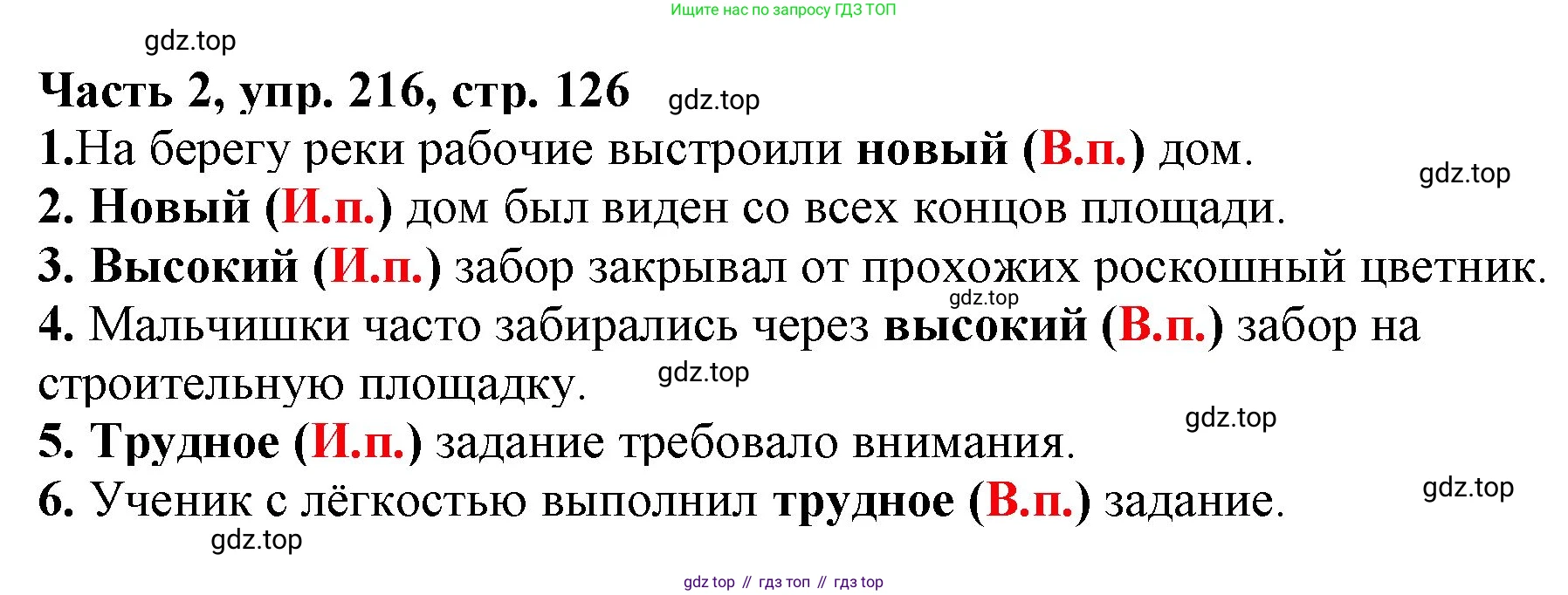 Русский язык, 3 класс Учебник, авторы: Климанова Людмила Федоровна, Бабушкина Татьяна Владимировна, издательство Просвещение, Москва, 2019, белого цвета, Часть 2, страница 126, номер 216, Решение