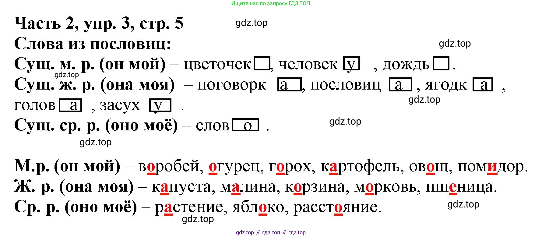 Русский язык, 3 класс Учебник, авторы: Климанова Людмила Федоровна, Бабушкина Татьяна Владимировна, издательство Просвещение, Москва, 2019, белого цвета, Часть 2, страница 5, номер 3, Решение