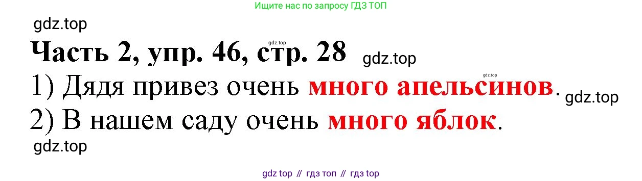 Русский язык, 3 класс Учебник, авторы: Климанова Людмила Федоровна, Бабушкина Татьяна Владимировна, издательство Просвещение, Москва, 2019, белого цвета, Часть 2, страница 28, номер 46, Решение