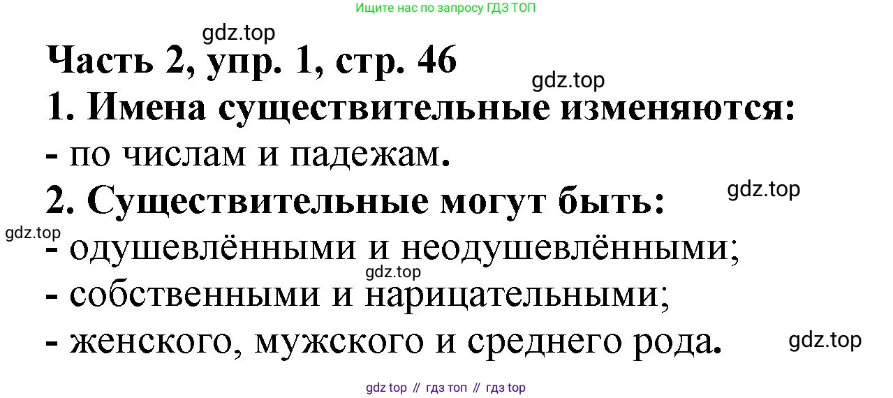 Русский язык, 3 класс Учебник, авторы: Климанова Людмила Федоровна, Бабушкина Татьяна Владимировна, издательство Просвещение, Москва, 2019, белого цвета, Часть 2, страница 46, номер 1, Решение