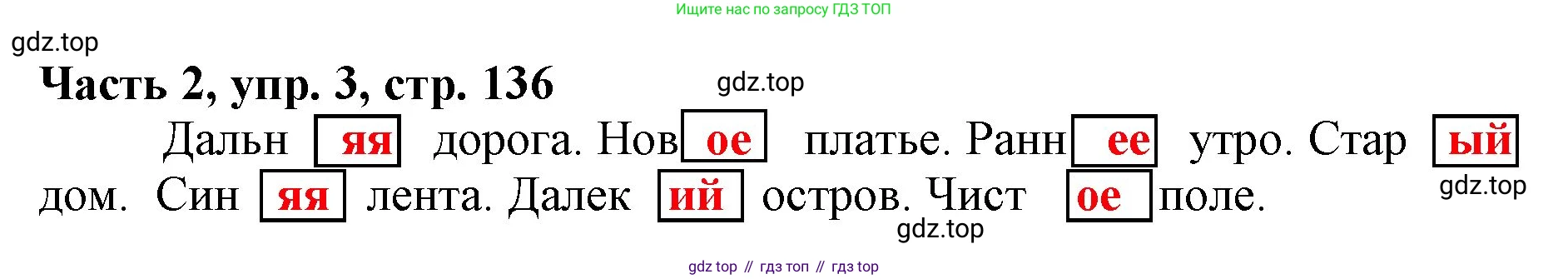 Русский язык, 3 класс Учебник, авторы: Климанова Людмила Федоровна, Бабушкина Татьяна Владимировна, издательство Просвещение, Москва, 2019, белого цвета, Часть 2, страница 136, номер 3, Решение