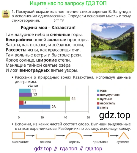 Русский язык, 4 класс Учебник, авторы: Богатырёва Елена Васильевна, Бучина Раиса Александровна, Регель Надежда Васильевна, Труханова Ольга Ивановна, Штукина Елена Эдуардовна, издательство Алматыкітап баспасы, Алматы, 2023, Часть 1, страница 17, номер 1, Условие