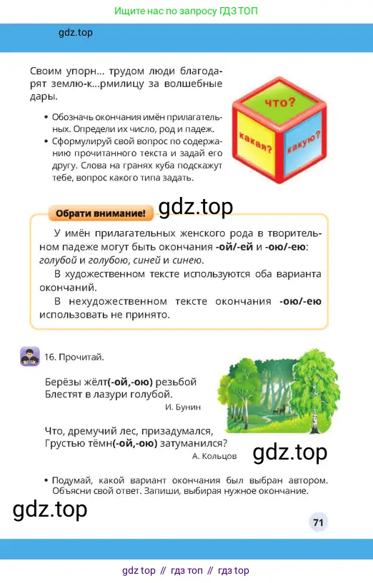 Русский язык, 4 класс Учебник, авторы: Богатырёва Елена Васильевна, Бучина Раиса Александровна, Регель Надежда Васильевна, Труханова Ольга Ивановна, Штукина Елена Эдуардовна, издательство Алматыкітап баспасы, Алматы, 2023, Часть 2, страница 71