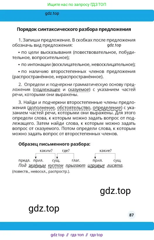 Русский язык, 4 класс Учебник, авторы: Богатырёва Елена Васильевна, Бучина Раиса Александровна, Регель Надежда Васильевна, Труханова Ольга Ивановна, Штукина Елена Эдуардовна, издательство Алматыкітап баспасы, Алматы, 2023, страница 87