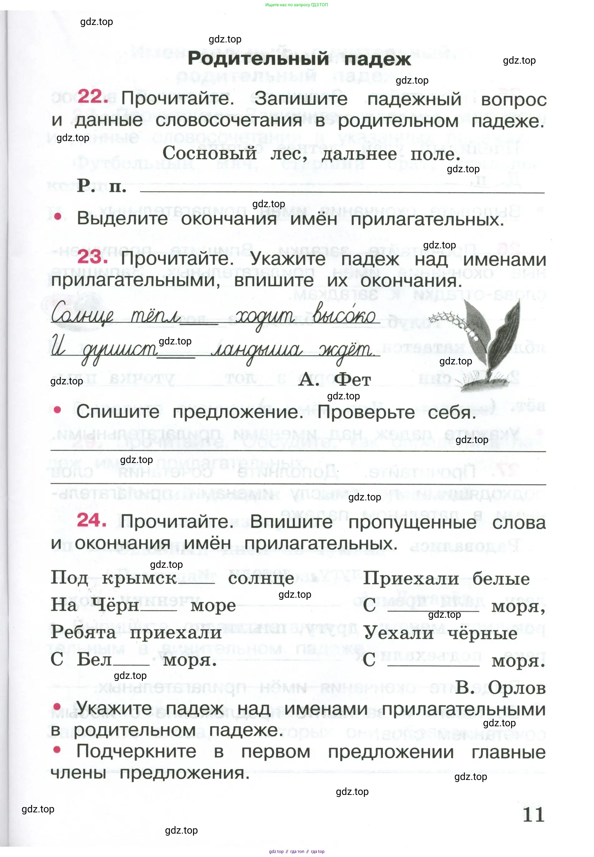 ГДЗ Русский язык, 4 класс рабочая тетрадь, автор: Канакина Валентина Павловна, издательство Просвещение, Москва, 2023, белого цвета, Часть 1, страница 11