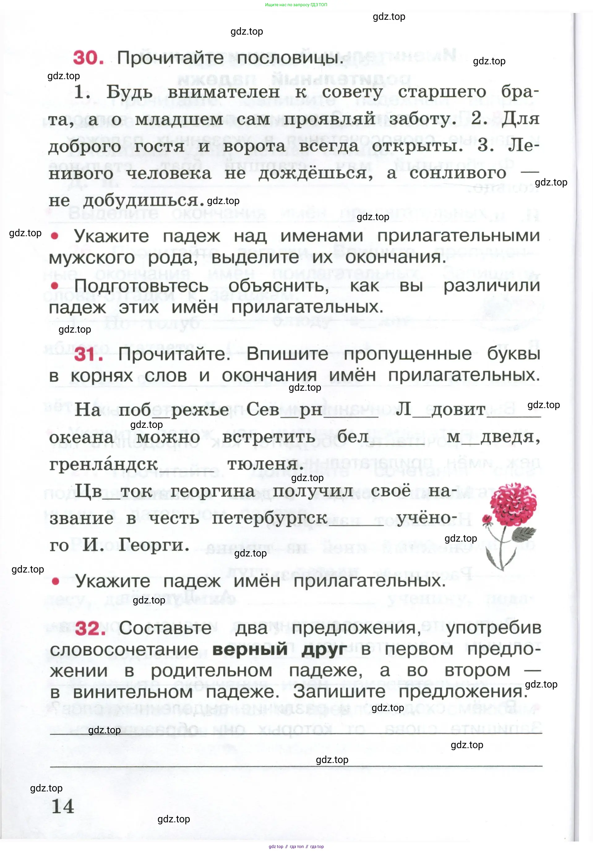 ГДЗ Русский язык, 4 класс рабочая тетрадь, автор: Канакина Валентина Павловна, издательство Просвещение, Москва, 2023, белого цвета, Часть 1, страница 14