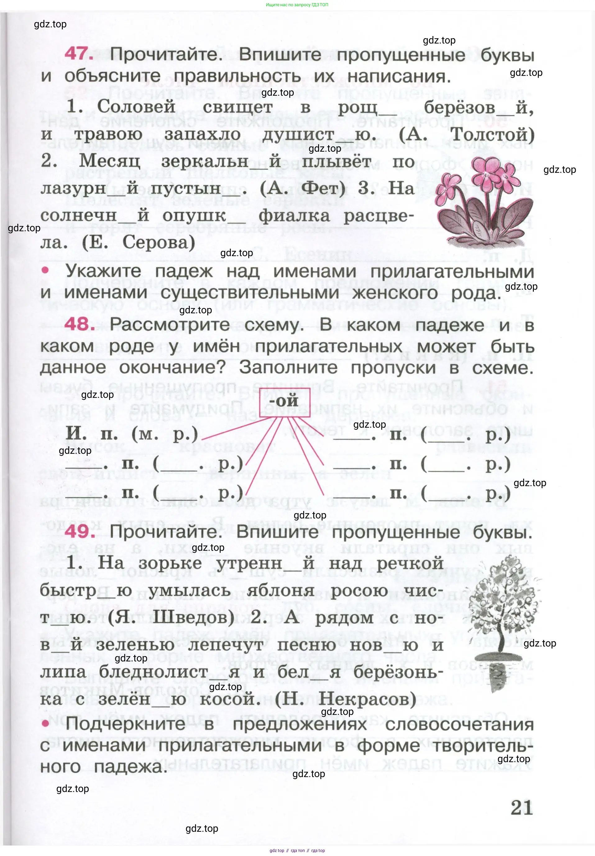 ГДЗ Русский язык, 4 класс рабочая тетрадь, автор: Канакина Валентина Павловна, издательство Просвещение, Москва, 2023, белого цвета, Часть 1, страница 21