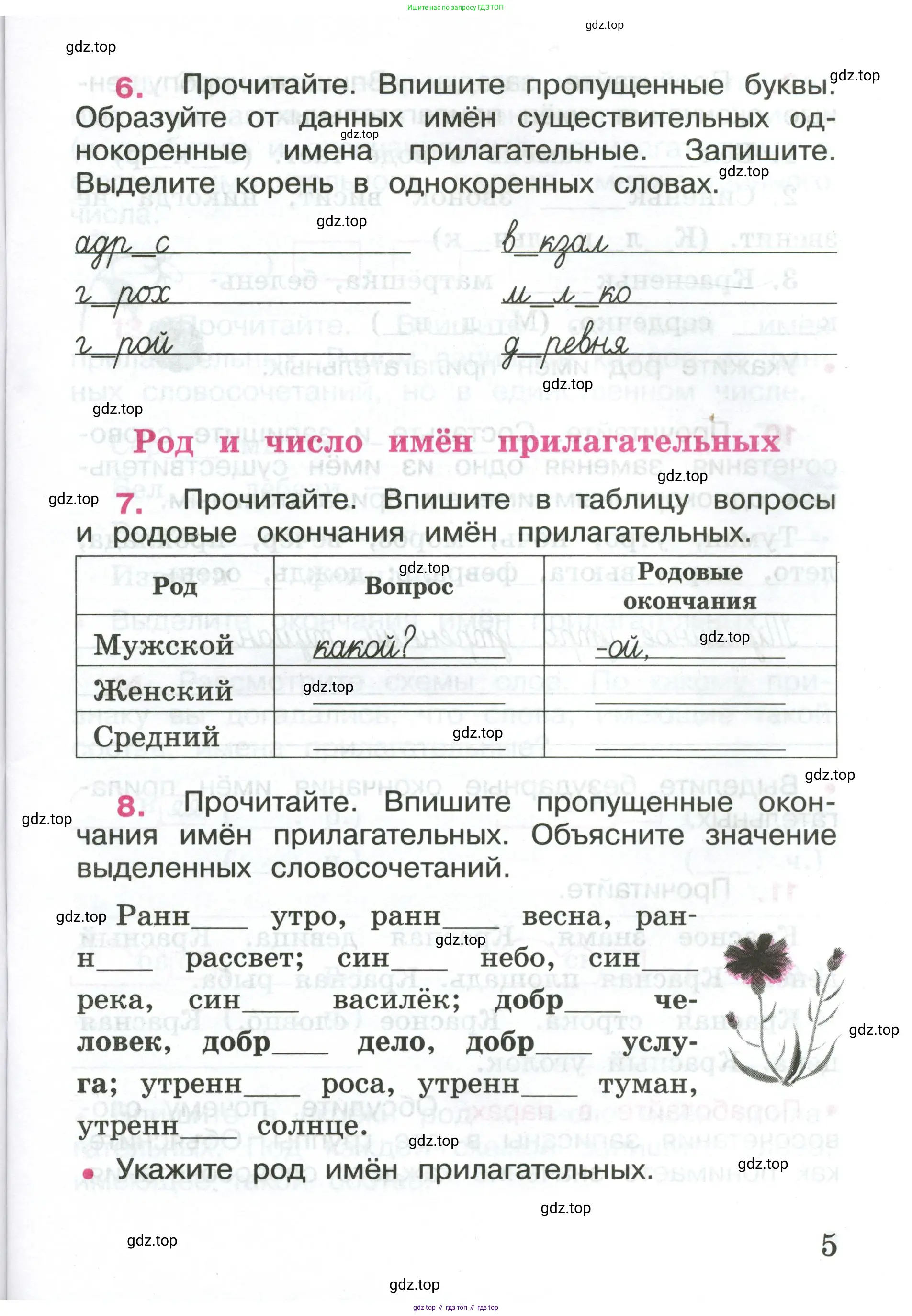 ГДЗ Русский язык, 4 класс рабочая тетрадь, автор: Канакина Валентина Павловна, издательство Просвещение, Москва, 2023, белого цвета, Часть 1, страница 5