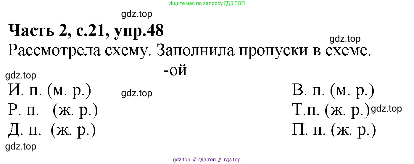 ГДЗ Русский язык, 4 класс рабочая тетрадь, автор: Канакина Валентина Павловна, издательство Просвещение, Москва, 2023, белого цвета, Часть 2, страница 21, номер 48, Решение
