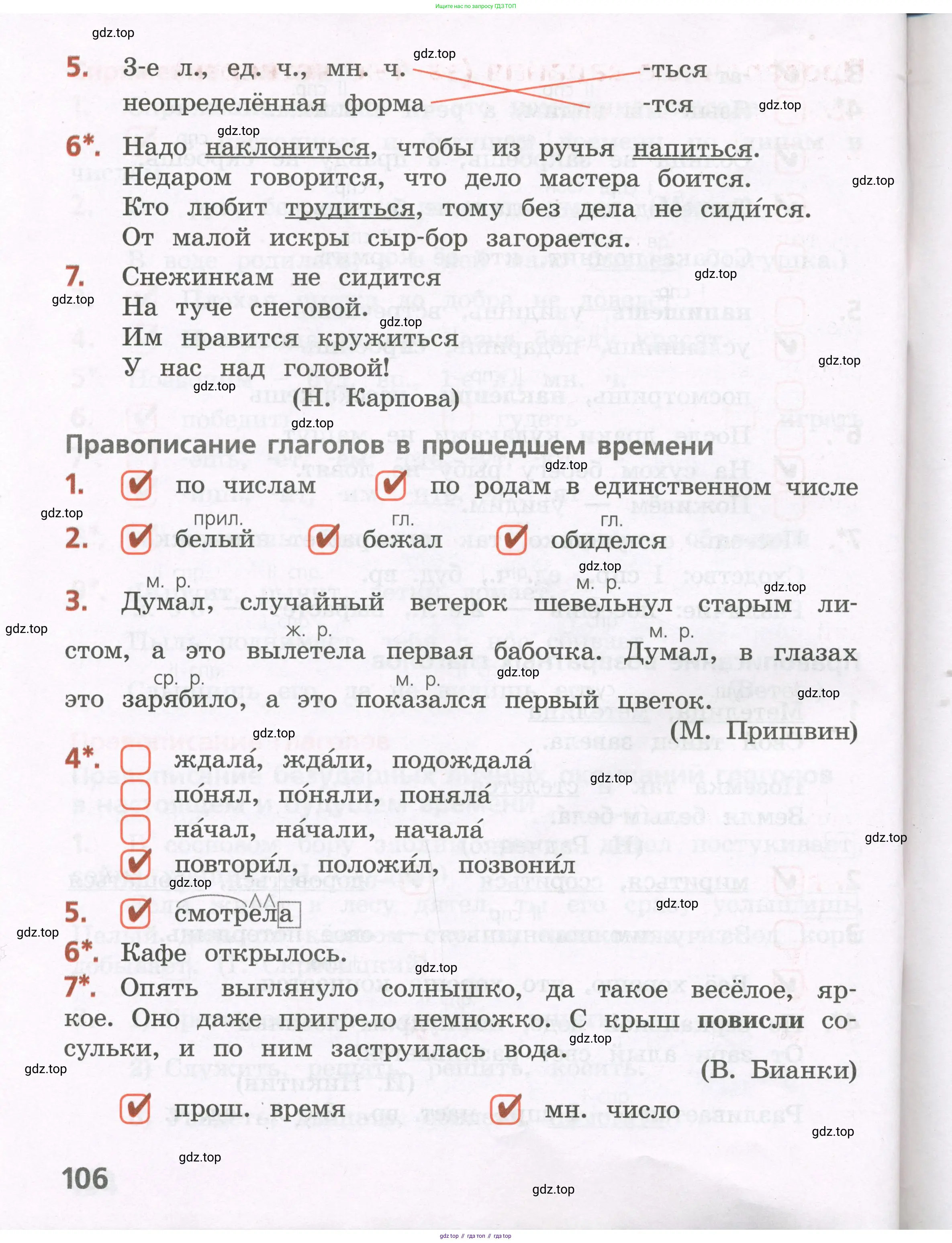 Русский язык, 4 класс Тетрадь учебных достижений, автор: Канакина Валентина Павловна, издательство Просвещение, Москва, 2023, белого цвета, страница 106