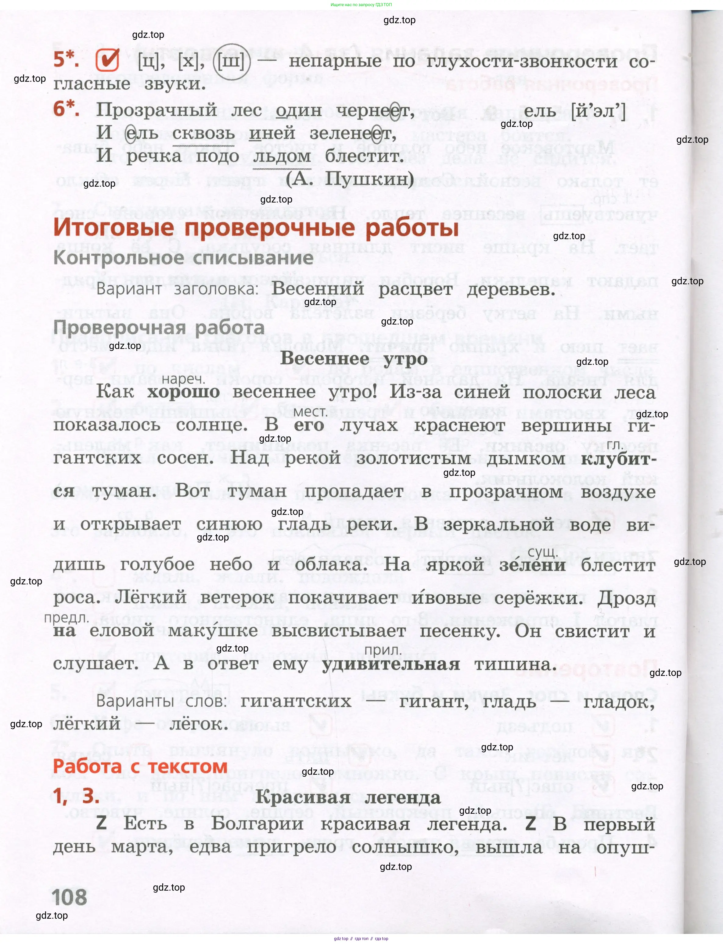 ГДЗ Русский язык, 4 класс Тетрадь учебных достижений, автор: Канакина Валентина Павловна, издательство Просвещение, Москва, 2023, белого цвета, страница 108