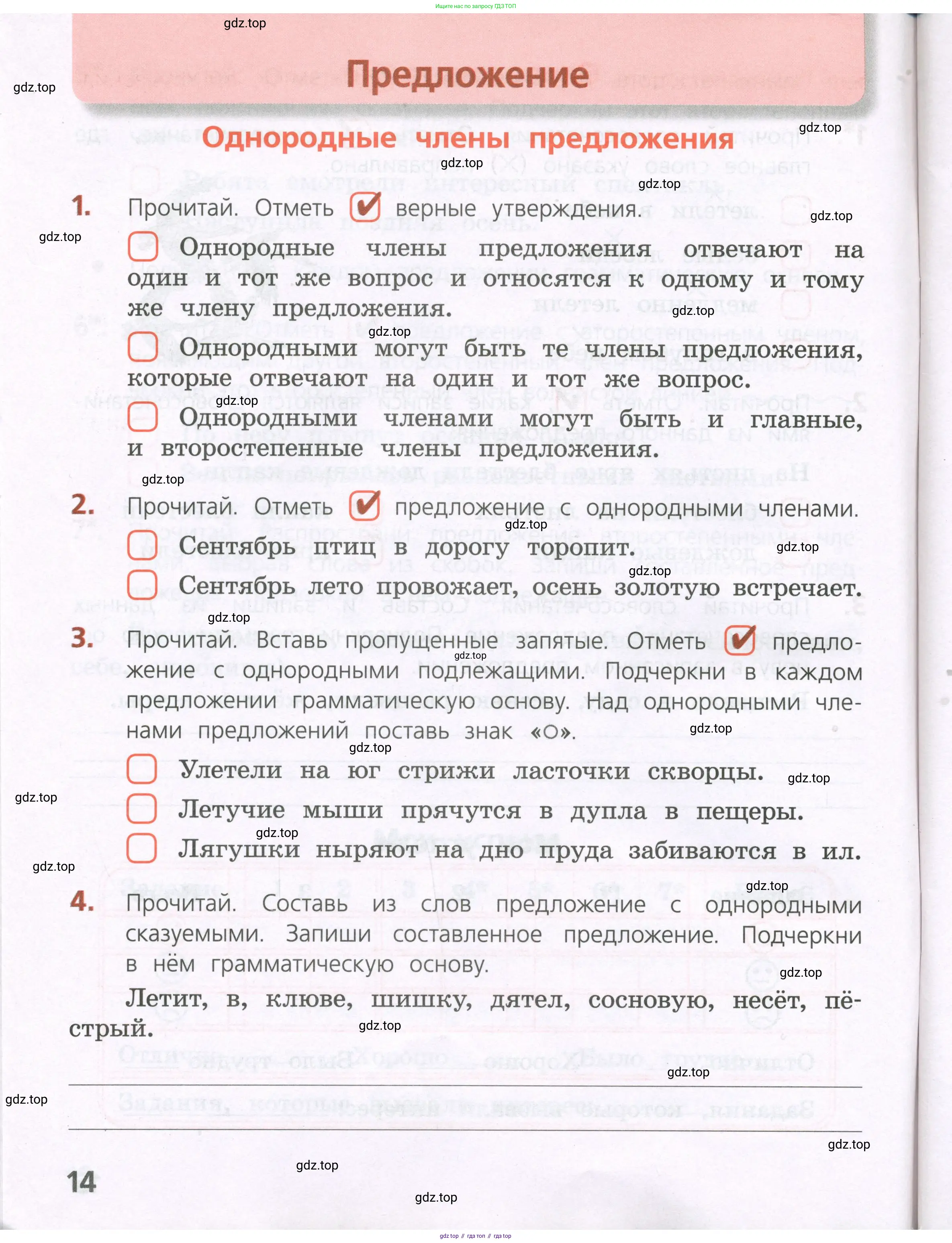 Русский язык, 4 класс Тетрадь учебных достижений, автор: Канакина Валентина Павловна, издательство Просвещение, Москва, 2023, белого цвета, страница 14