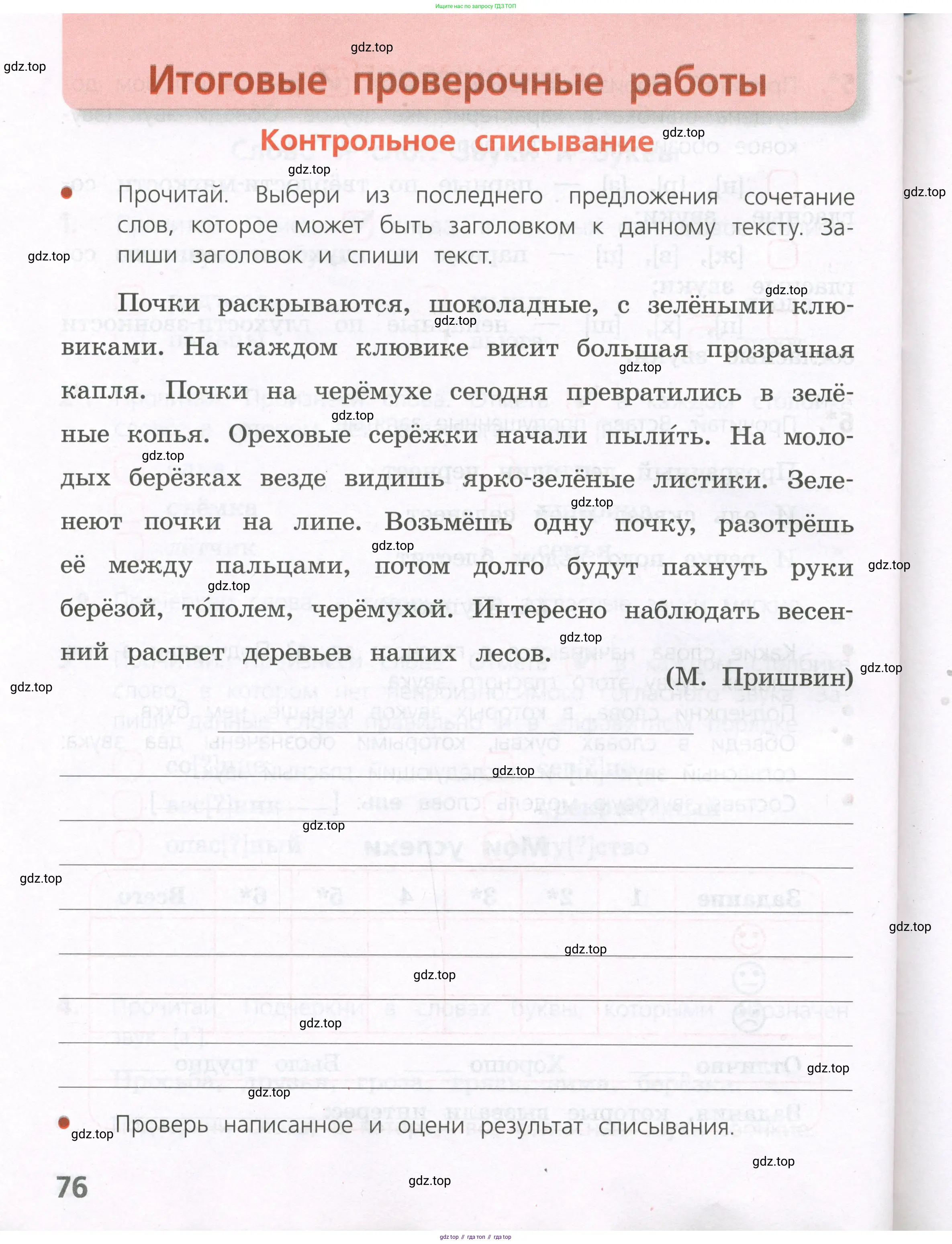 Русский язык, 4 класс Тетрадь учебных достижений, автор: Канакина Валентина Павловна, издательство Просвещение, Москва, 2023, белого цвета, страница 76