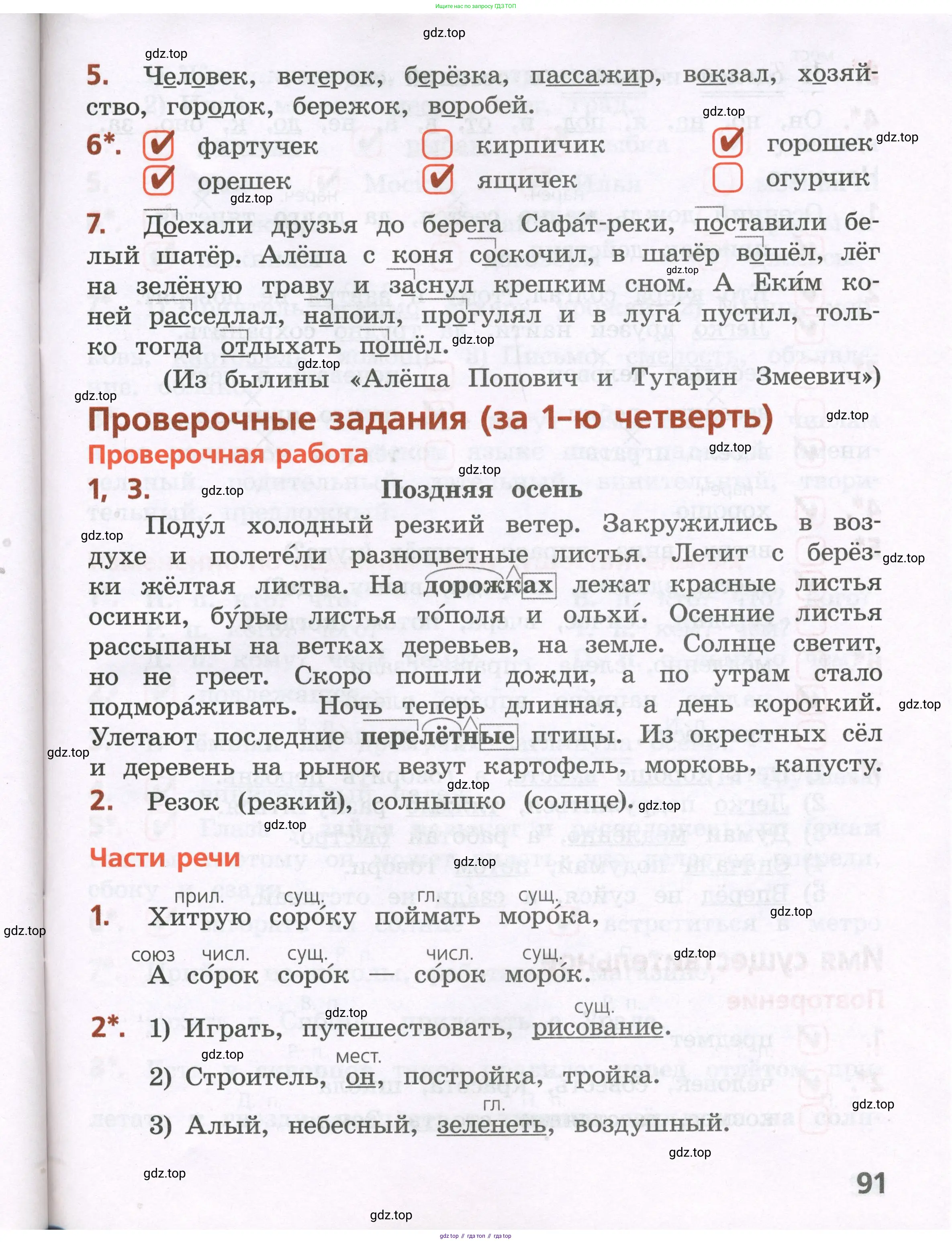 Русский язык, 4 класс Тетрадь учебных достижений, автор: Канакина Валентина Павловна, издательство Просвещение, Москва, 2023, белого цвета, страница 91