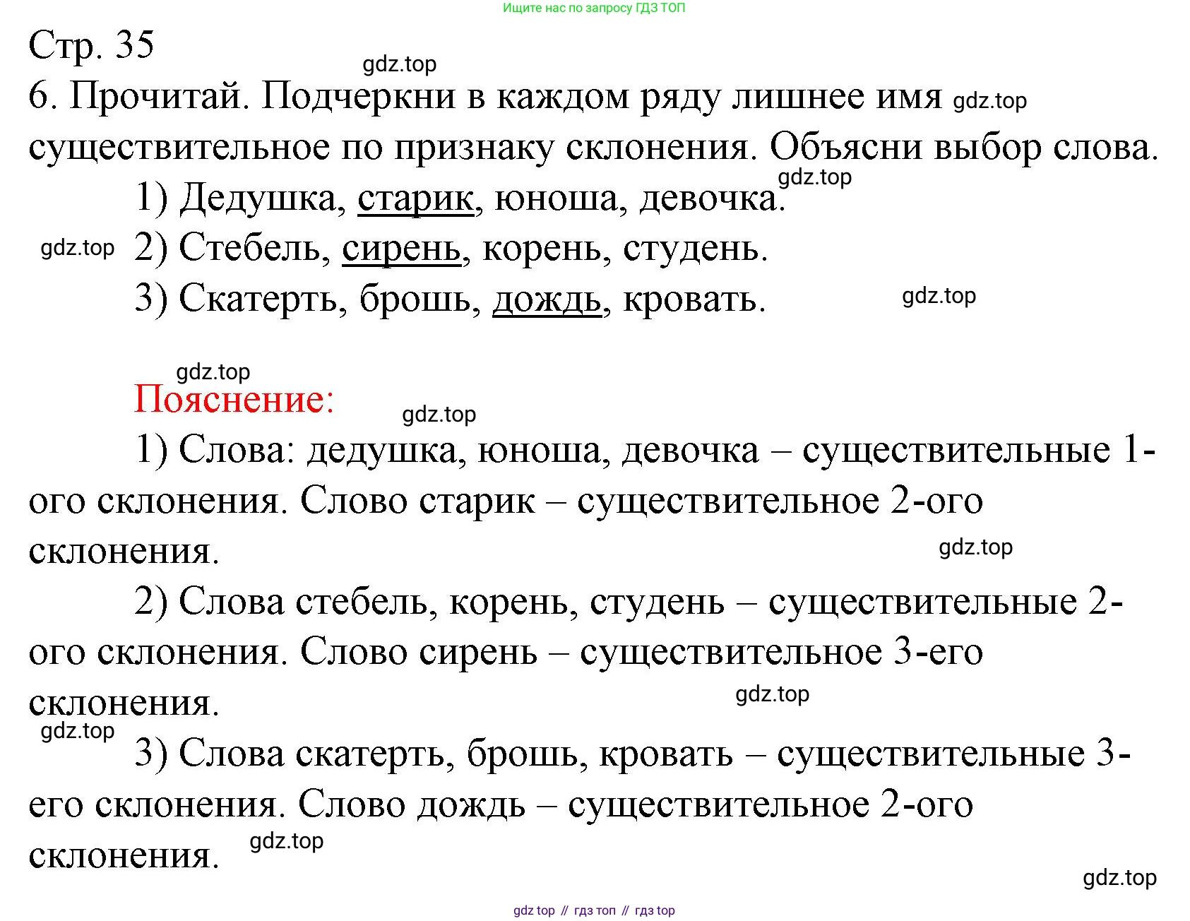 Русский язык, 4 класс Тетрадь учебных достижений, автор: Канакина Валентина Павловна, издательство Просвещение, Москва, 2023, белого цвета, страница 35, номер 6, Решение
