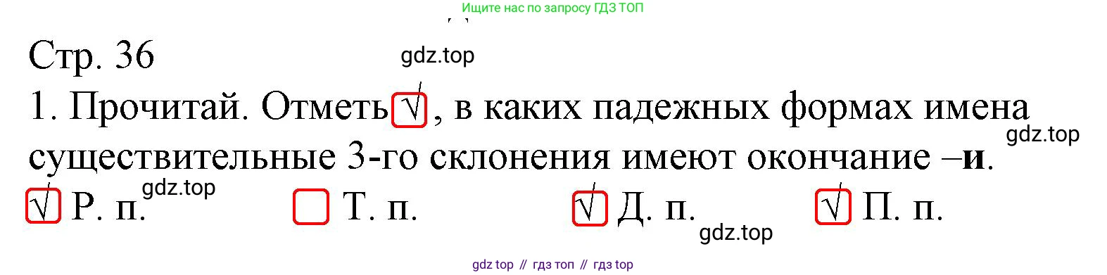 Русский язык, 4 класс Тетрадь учебных достижений, автор: Канакина Валентина Павловна, издательство Просвещение, Москва, 2023, белого цвета, страница 36, номер 1, Решение