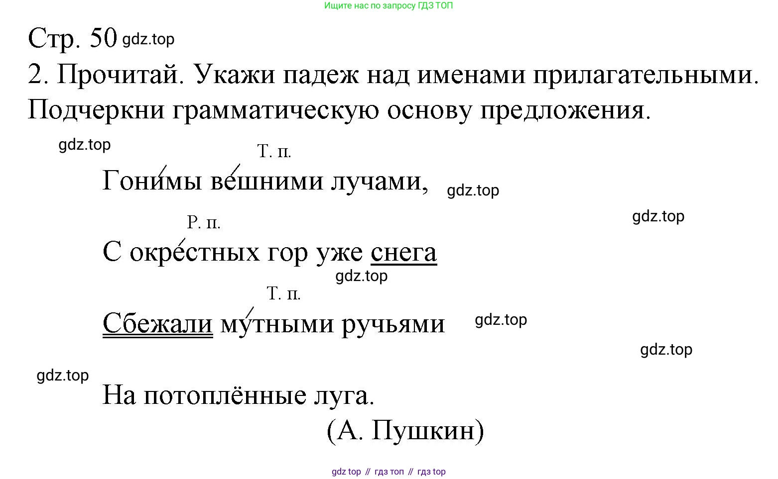 Русский язык, 4 класс Тетрадь учебных достижений, автор: Канакина Валентина Павловна, издательство Просвещение, Москва, 2023, белого цвета, страница 50, номер 2, Решение