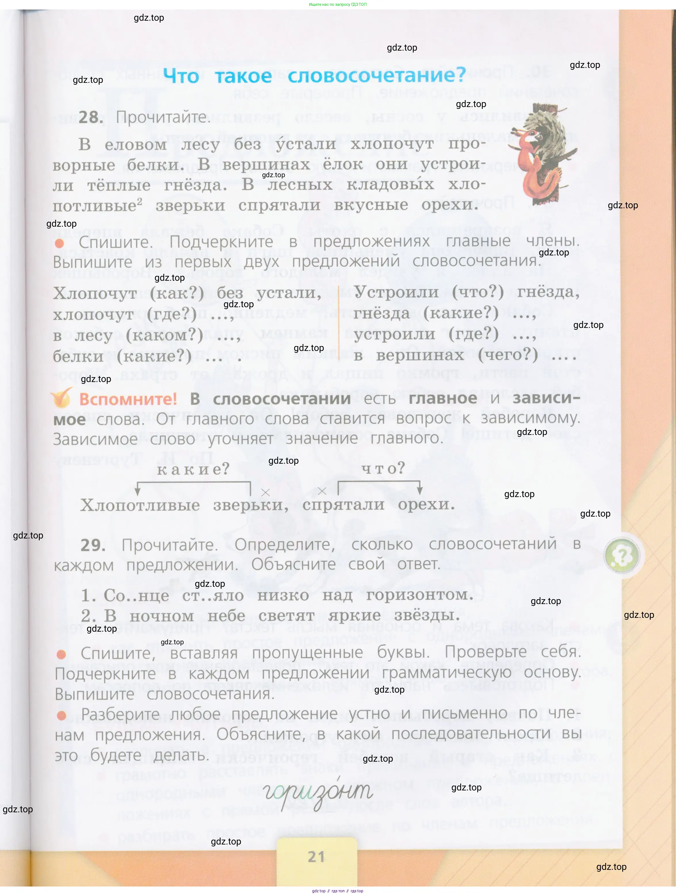 Русский язык, 4 класс Учебник, авторы: Канакина Валентина Павловна, Горецкий Всеслав Гаврилович, издательство Просвещение, Москва, 2023, белого цвета, Часть 1, страница 21