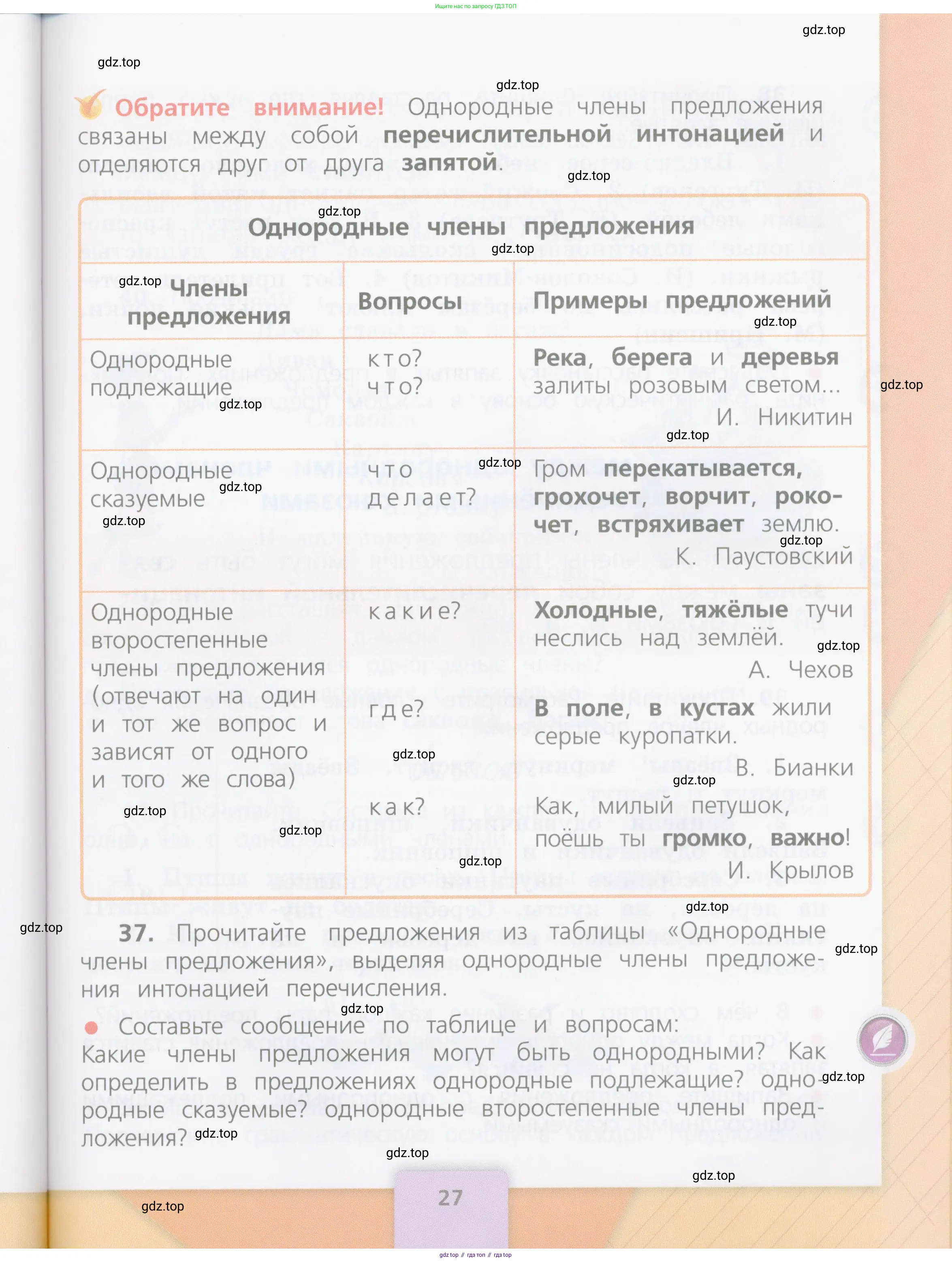 Русский язык, 4 класс Учебник, авторы: Канакина Валентина Павловна, Горецкий Всеслав Гаврилович, издательство Просвещение, Москва, 2023, белого цвета, Часть 1, страница 27