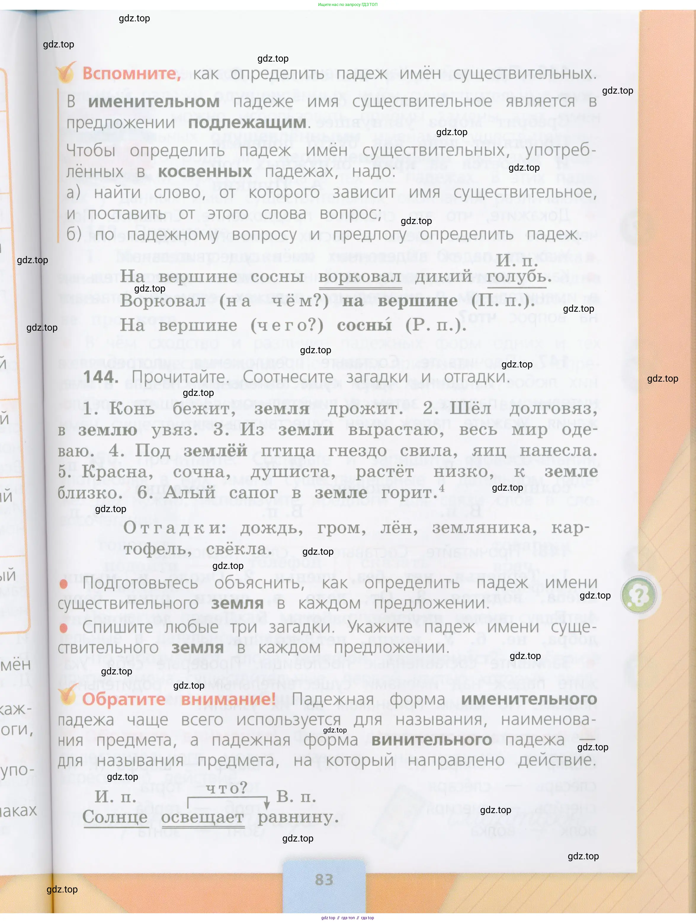 Русский язык, 4 класс Учебник, авторы: Канакина Валентина Павловна, Горецкий Всеслав Гаврилович, издательство Просвещение, Москва, 2023, белого цвета, Часть 1, страница 83