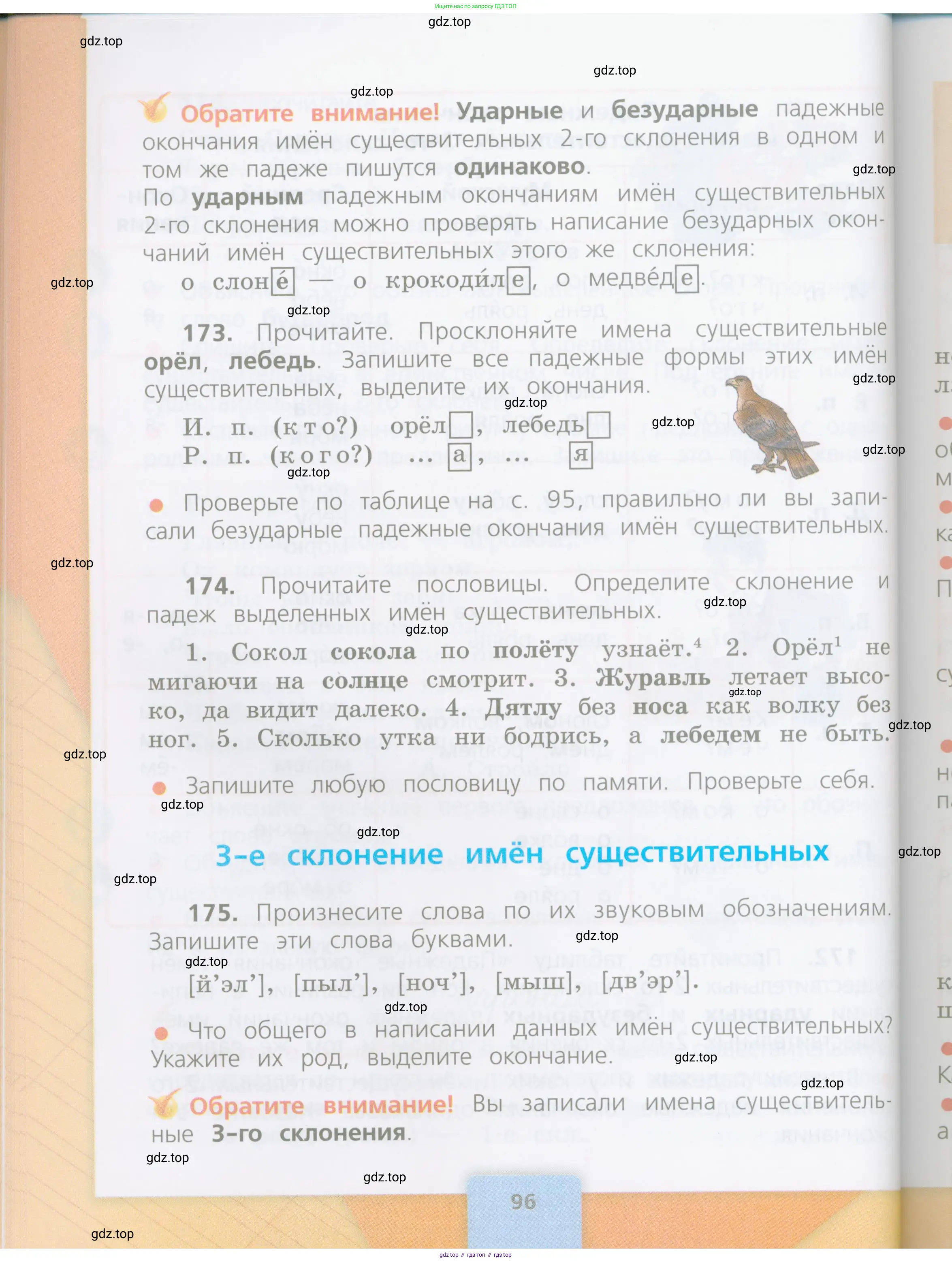 Русский язык, 4 класс Учебник, авторы: Канакина Валентина Павловна, Горецкий Всеслав Гаврилович, издательство Просвещение, Москва, 2023, белого цвета, Часть 1, страница 96