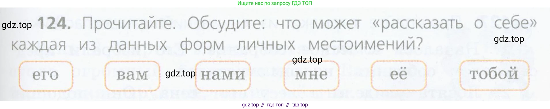 Русский язык, 4 класс Учебник, авторы: Канакина Валентина Павловна, Горецкий Всеслав Гаврилович, издательство Просвещение, Москва, 2023, белого цвета, Часть 2, страница 61, номер 124, Условие