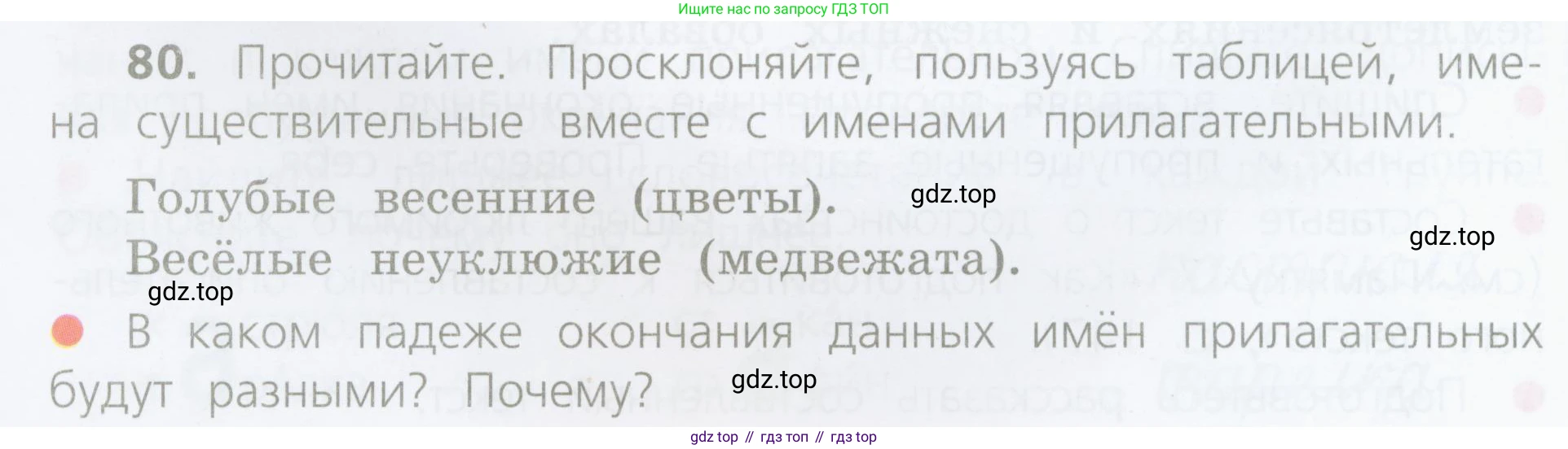 ГДЗ Русский язык, 4 класс Учебник, авторы: Канакина Валентина Павловна, Горецкий Всеслав Гаврилович, издательство Просвещение, Москва, 2023, белого цвета, Часть 2, страница 38, номер 80, Условие