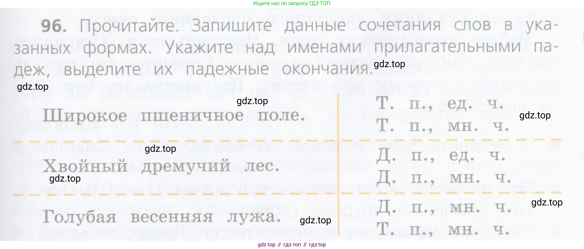 Русский язык, 4 класс Учебник, авторы: Канакина Валентина Павловна, Горецкий Всеслав Гаврилович, издательство Просвещение, Москва, 2023, белого цвета, Часть 2, страница 45, номер 96, Условие