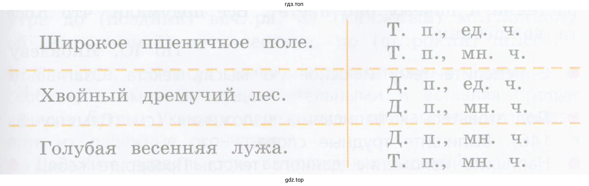Указать над именами прилагательными падеж, выделить их падежные окончания