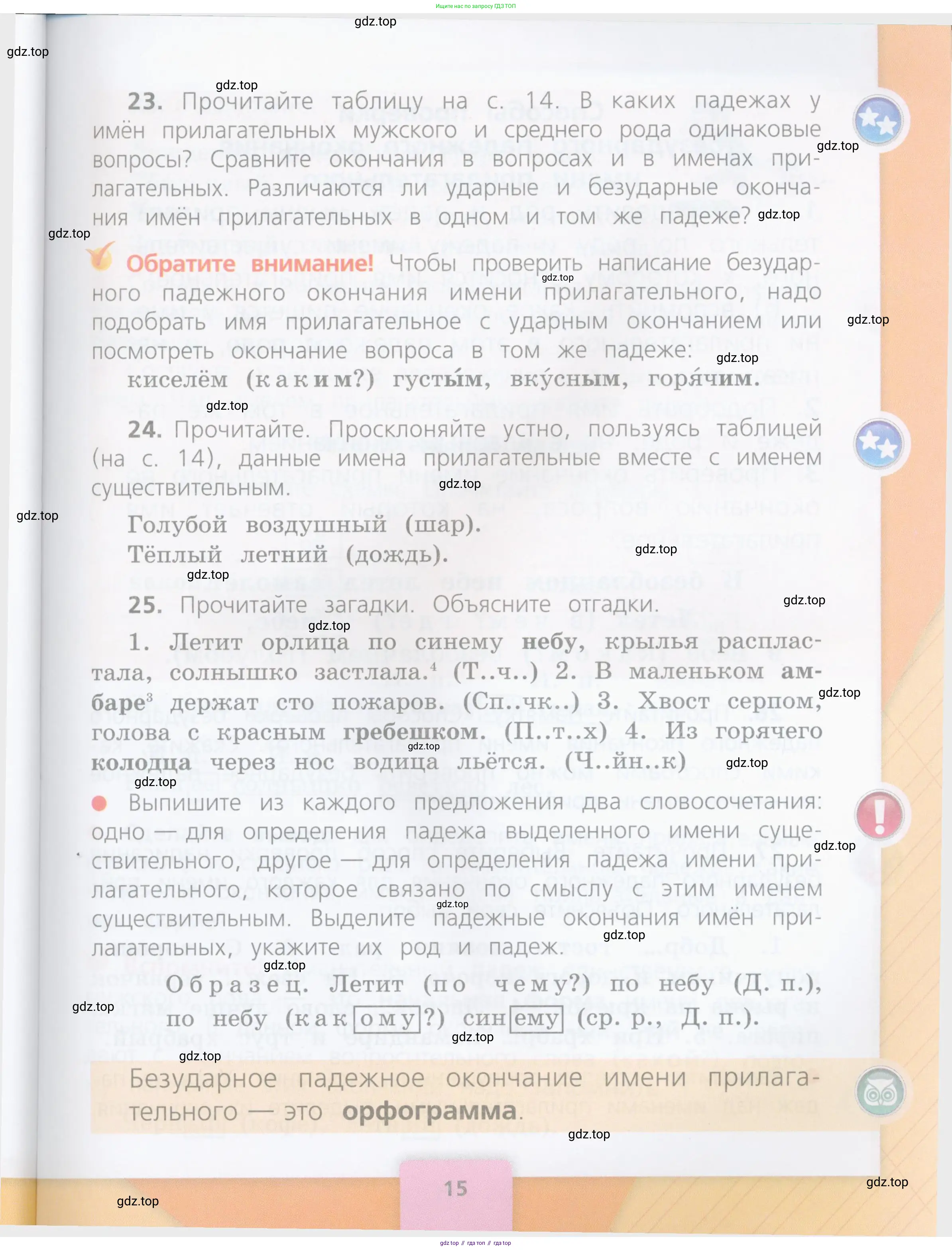 Русский язык, 4 класс Учебник, авторы: Канакина Валентина Павловна, Горецкий Всеслав Гаврилович, издательство Просвещение, Москва, 2023, белого цвета, Часть 1, страница 15