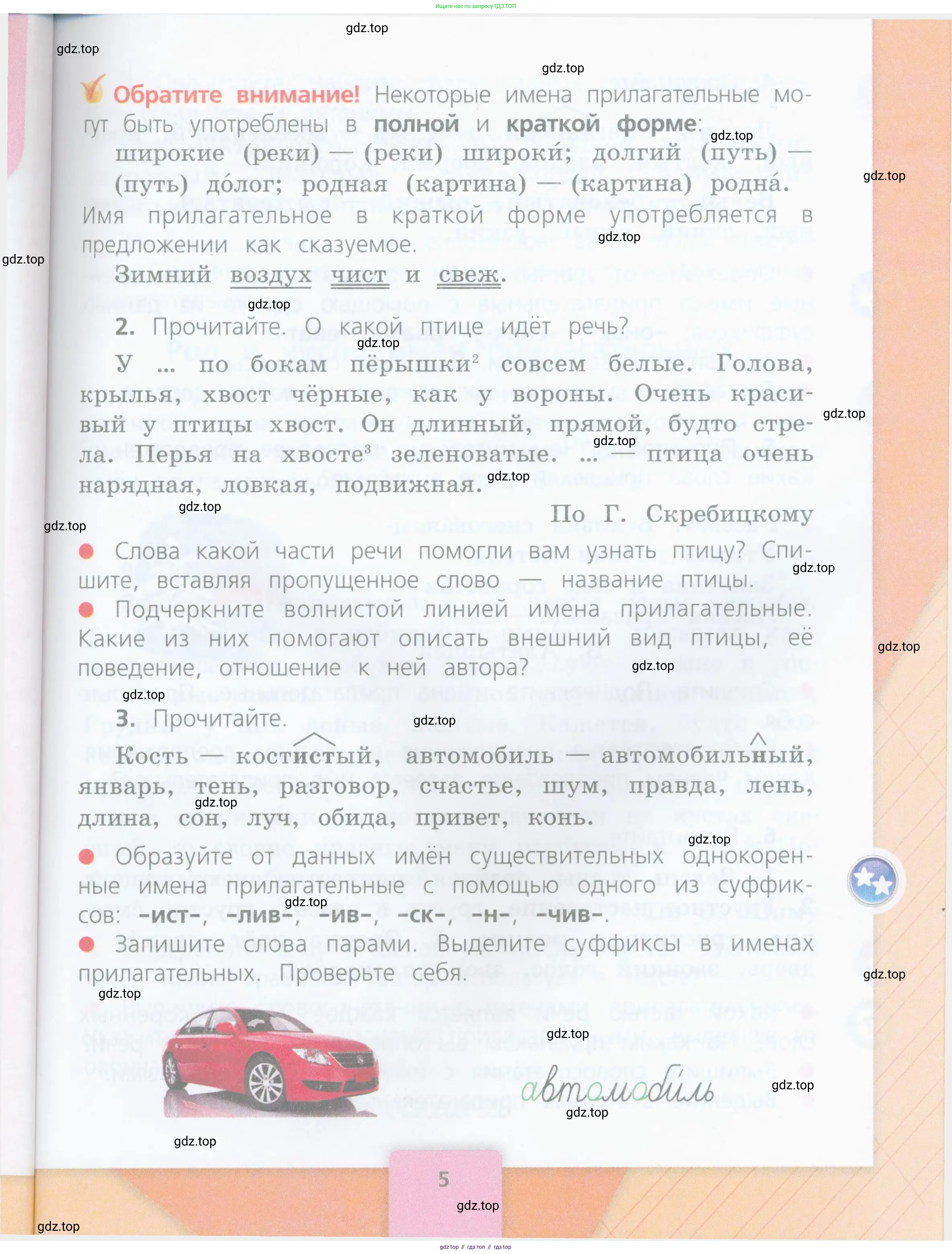 Русский язык, 4 класс Учебник, авторы: Канакина Валентина Павловна, Горецкий Всеслав Гаврилович, издательство Просвещение, Москва, 2023, белого цвета, Часть 2, страница 5