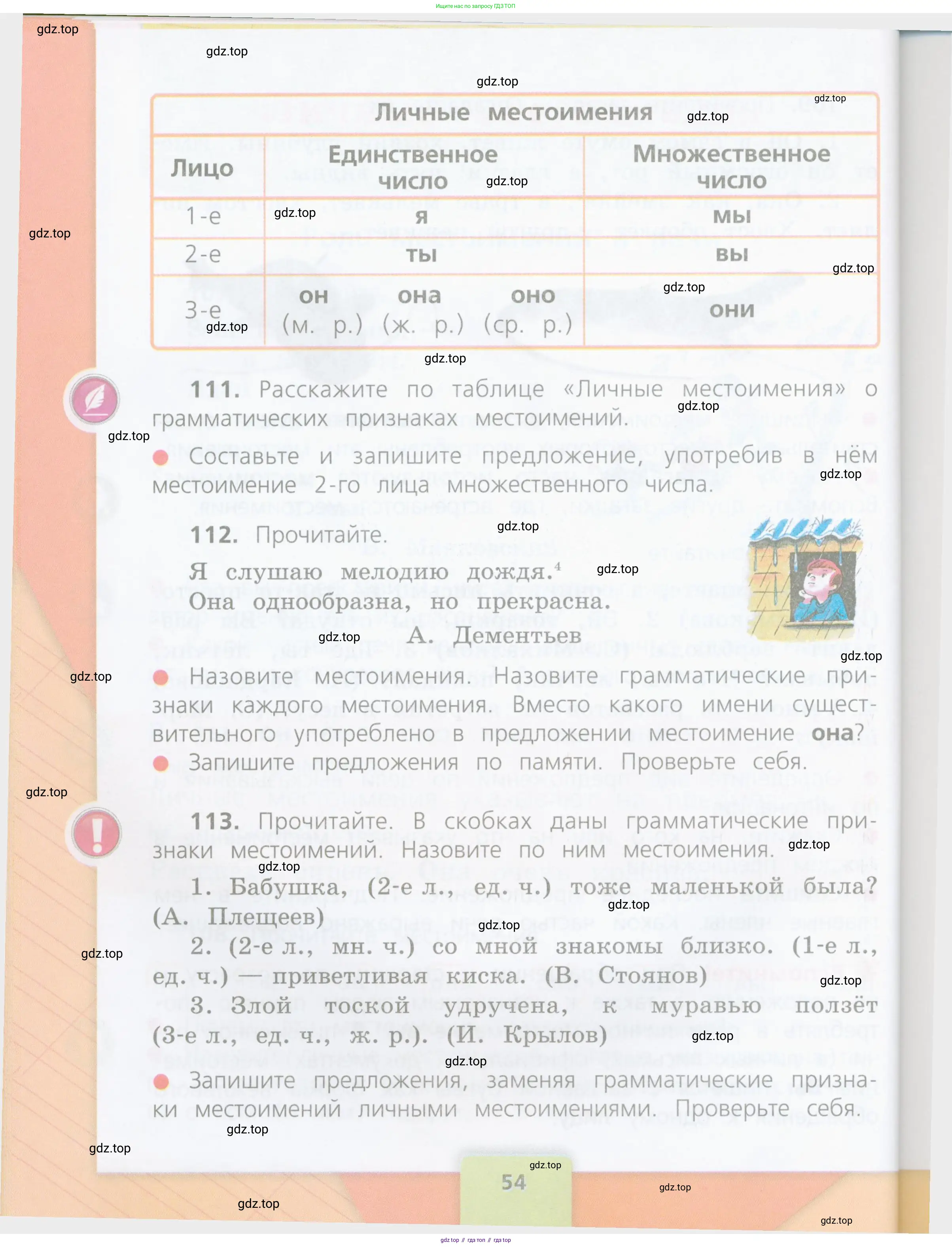 Русский язык, 4 класс Учебник, авторы: Канакина Валентина Павловна, Горецкий Всеслав Гаврилович, издательство Просвещение, Москва, 2023, белого цвета, Часть 1, страница 54